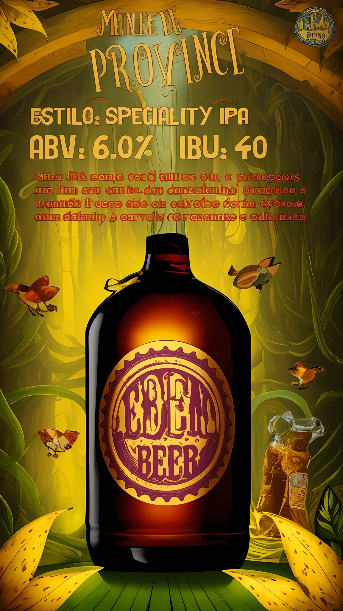 there is a poster for a beer festival with a bottle of beer, by Eden Box, eden, inspired by Don Eddy, beer, eden garden, beer advertisement, by Denis Eden, new england ipa, frederic edwin, elder, “erebos’s titan, by Edwin Georgi, dan eder, 🎨🖌️, by Don Eddy, 20yo