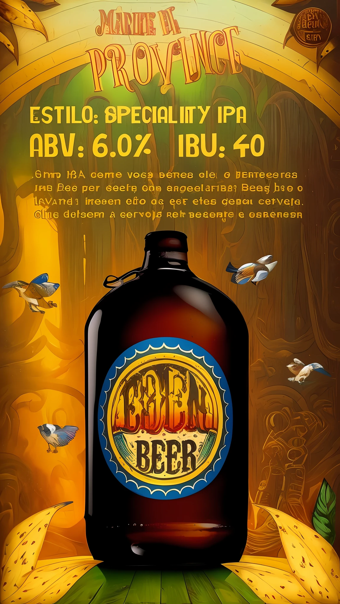 there is a poster for a beer festival with a bottle of beer, by Eden Box, eden, inspired by Don Eddy, beer, eden garden, beer advertisement, by Denis Eden, new england ipa, frederic edwin, elder, “erebos’s titan, by Edwin Georgi, dan eder, 🎨🖌️, by Don Eddy, 20yo