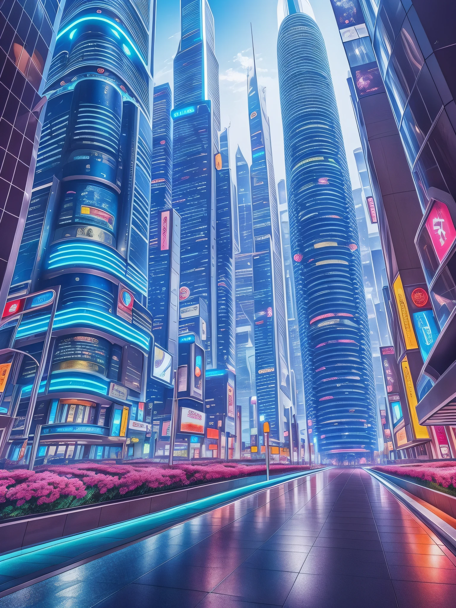 futuristic city, fantasy, 24th century, Japan, sea