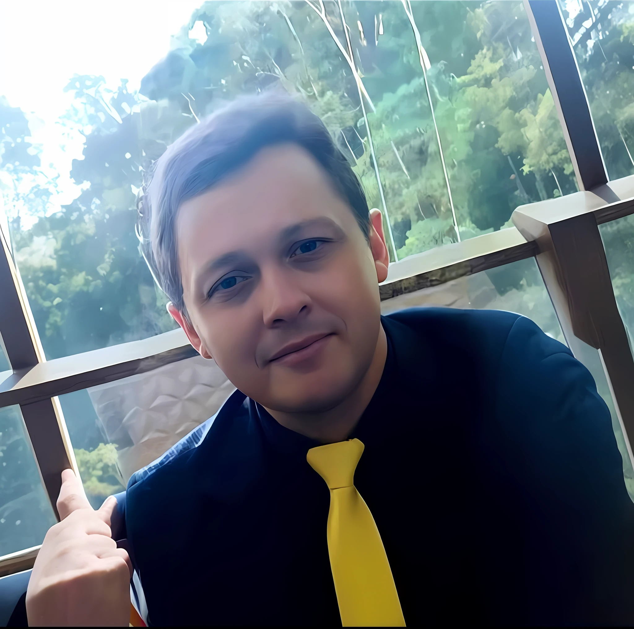 there is a man wearing a yellow tie and a black shirt, andrei riabovitchevy, andrei ryabovichev, andrey surnov, volodymyr zelenskyy, bogdan rezunenko, vitaly bulgarov, andrew krivulya, alexey gurylev, oleg bulakh, maxim shirkov