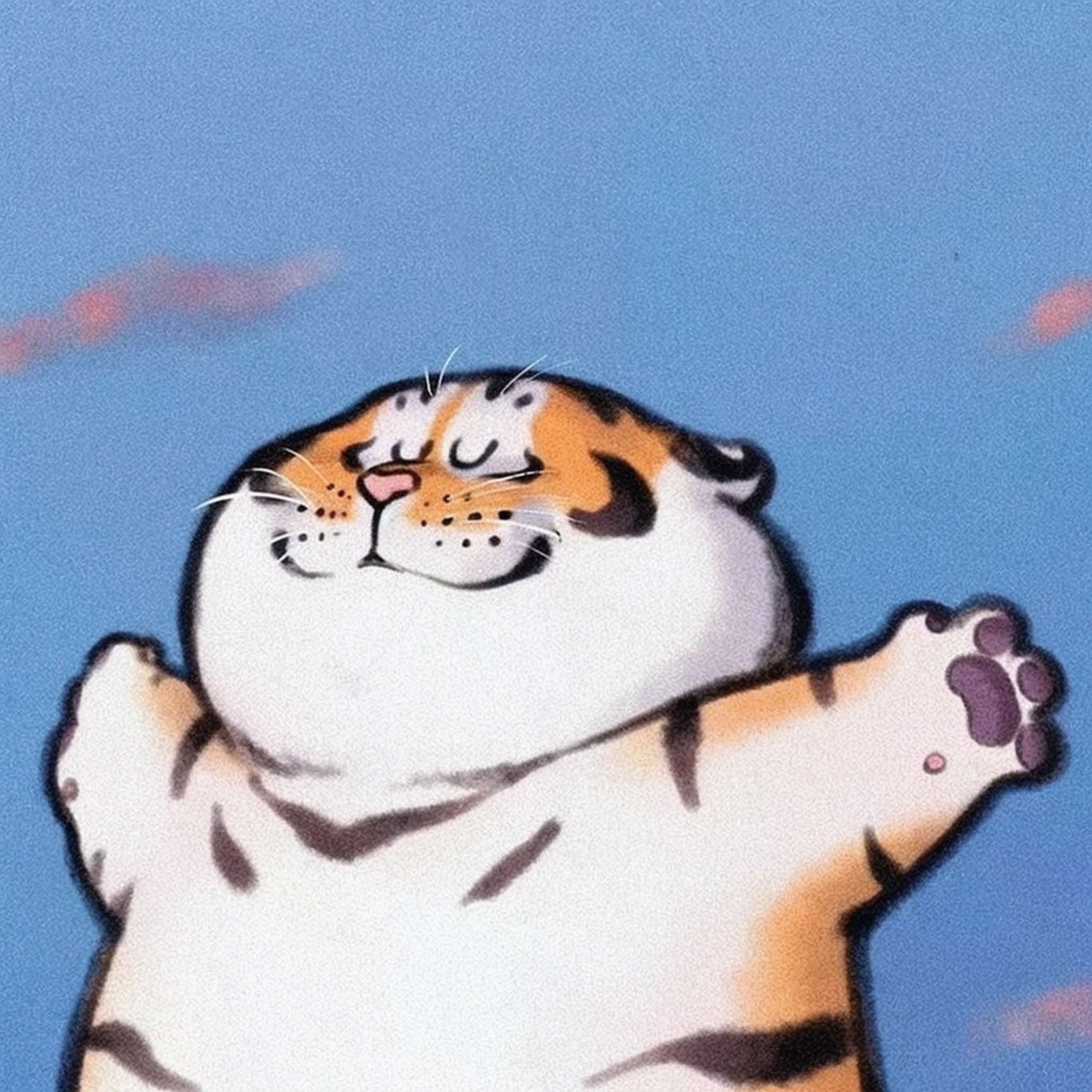 Cute tiger with a bow on his head