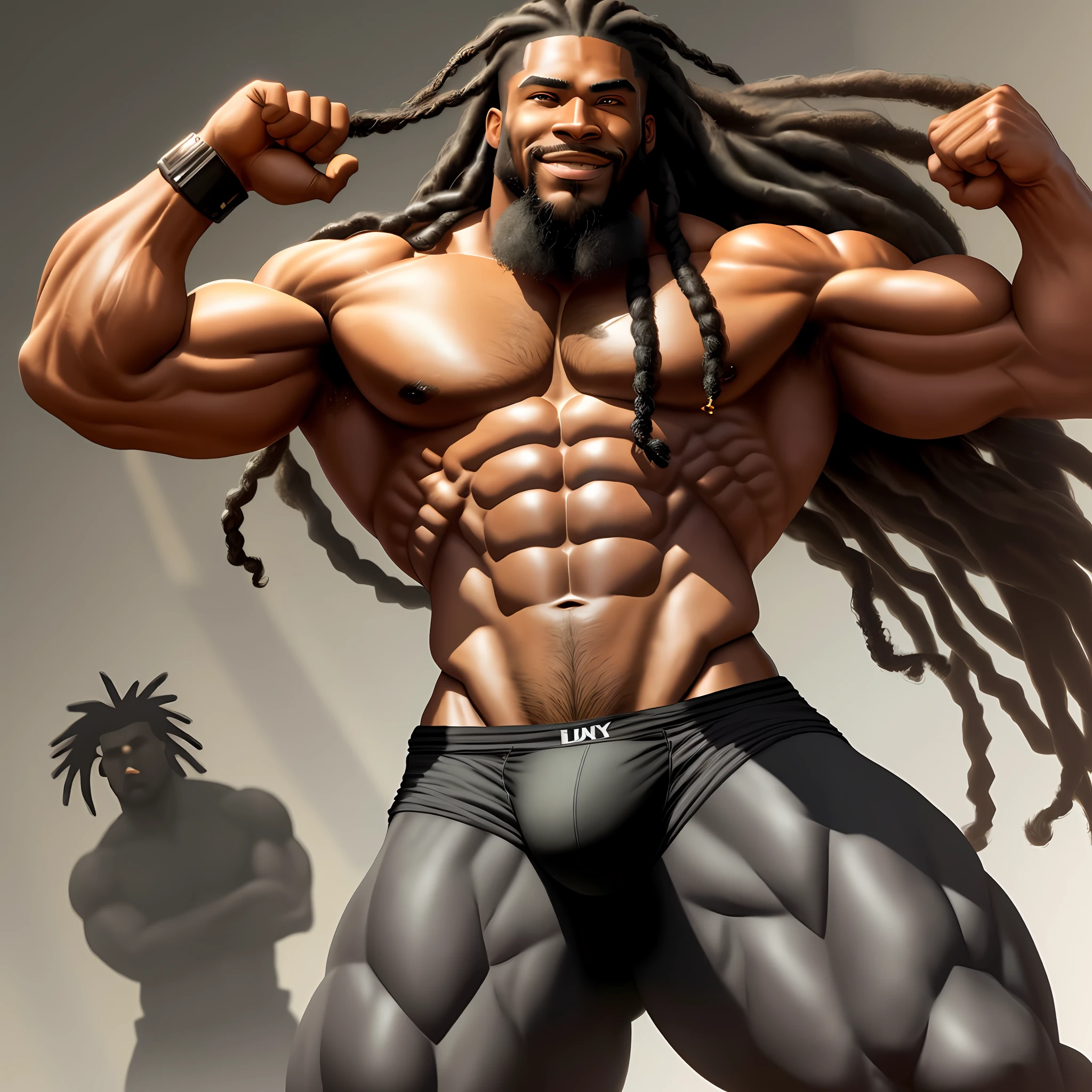 Realistic,Insanely muscular male black guy,long hair in dreadlocks, buff,hairy,black,huge,full body,flexing,underwear,,large underwear bulge,smirking,group,tights,gay,,extremely muscular,very buff body,daddy, man,hairy,short pants,underwear,briefs,tight briefs