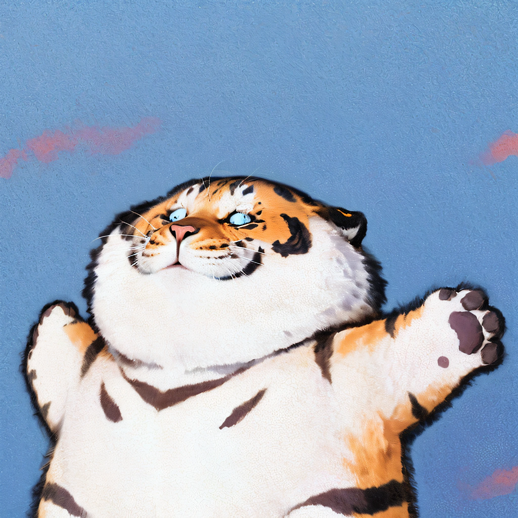 Cute tiger with a bow on his head