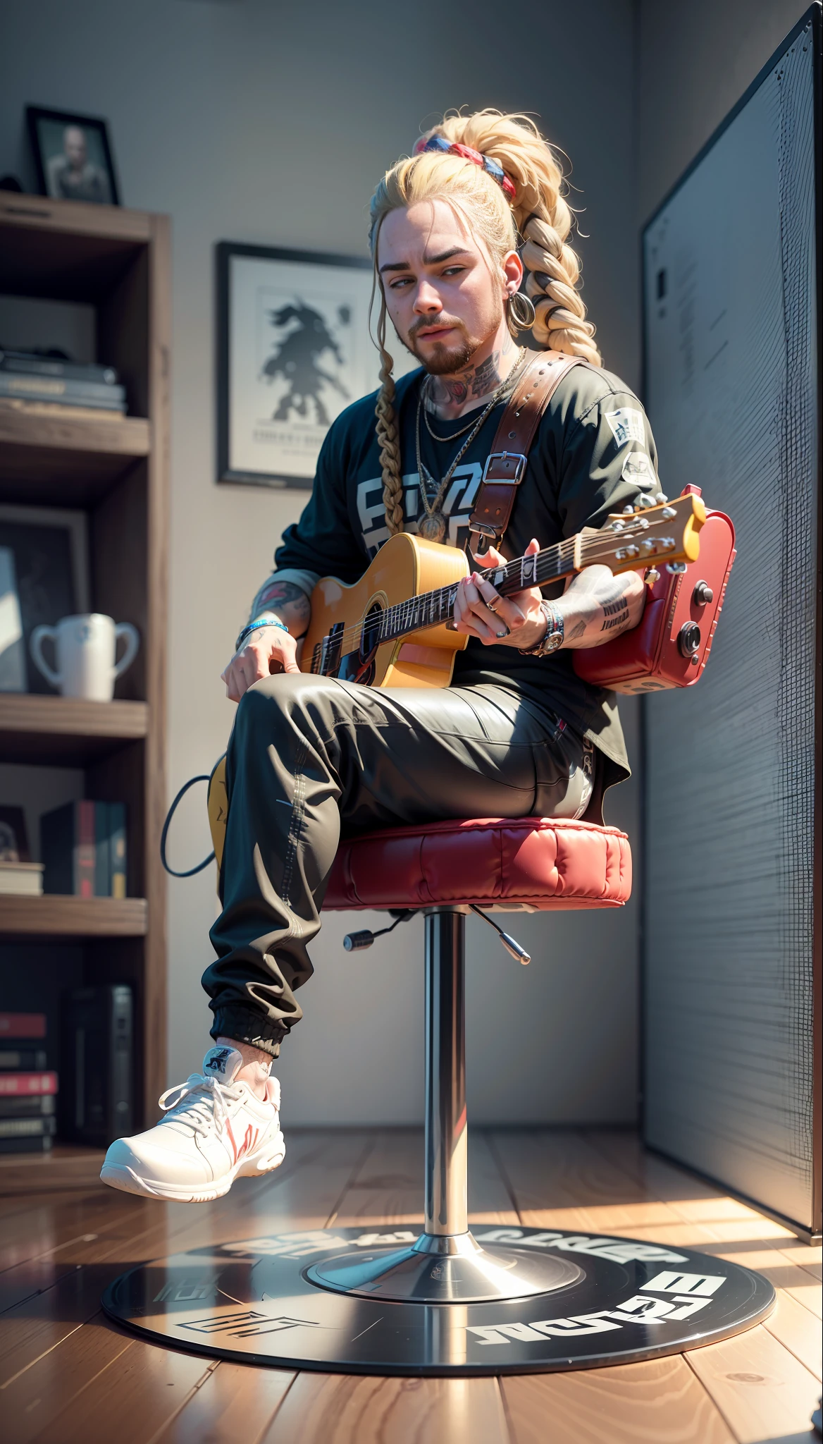 cbzbb ,POST Malone full body miniature playing collectibles cbzbb , Eminem full body miniature playing collectibles footrest vinyl style record another reality in excellent quality evolution 8k natural lighting with palette the image --auto --s2
