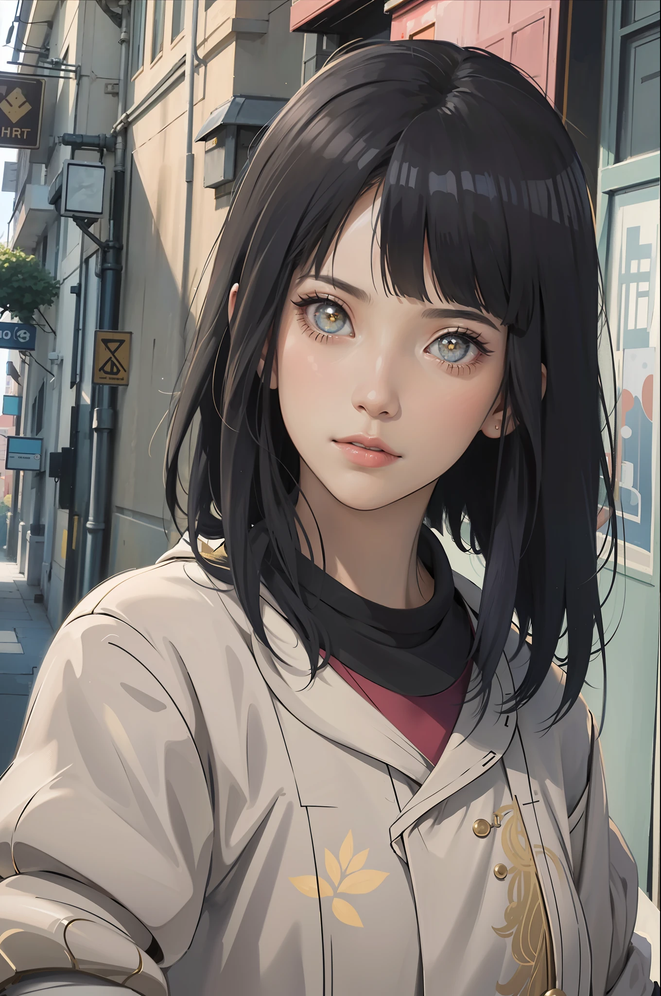 (masterpiece, top quality, best quality, official art, beautiful and aesthetic:1.2), (1girl), extreme detailed,colorful,highest detailed, official art, unity 8k wallpaper, ultra detailed, beautiful and aesthetic, beautiful, masterpiece, holy light,gold foil,gold leaf art,glitter drawing, PerfectNwsjMajic,  hinata/(boruto/), (((long hair))), casual clothes