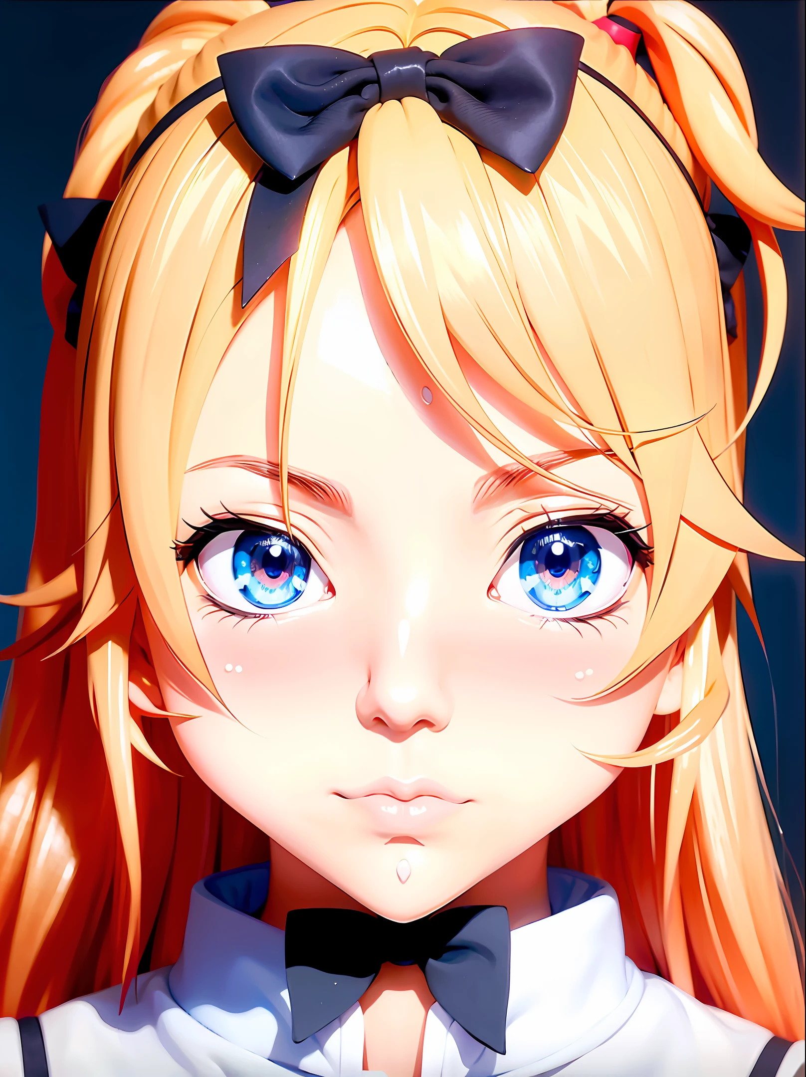 Asuka Horse Toki Maid Clothes Blonde Hair Blue Ribbon Blue Eyes Blue Bow