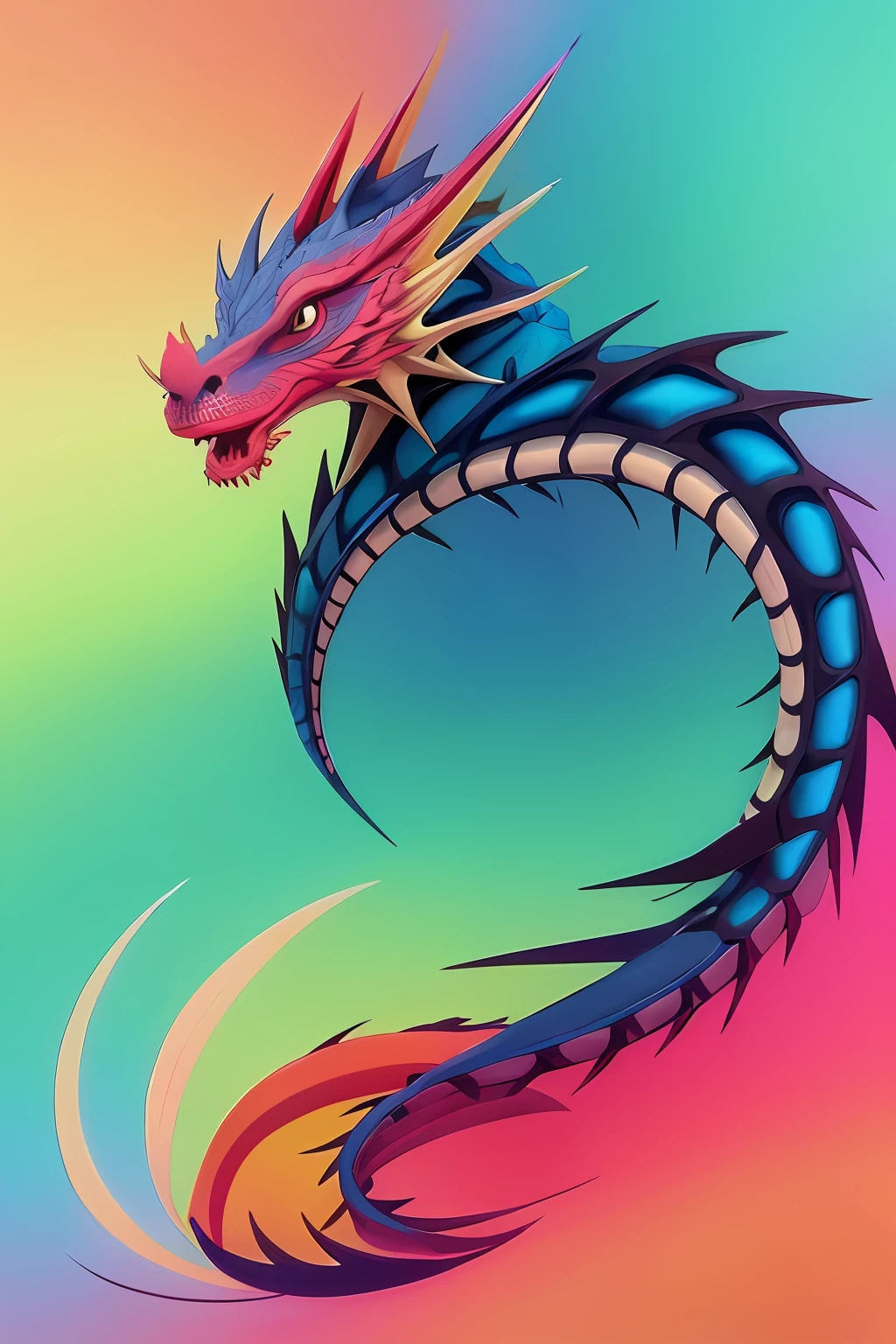 Creates an image of a colorful dragon