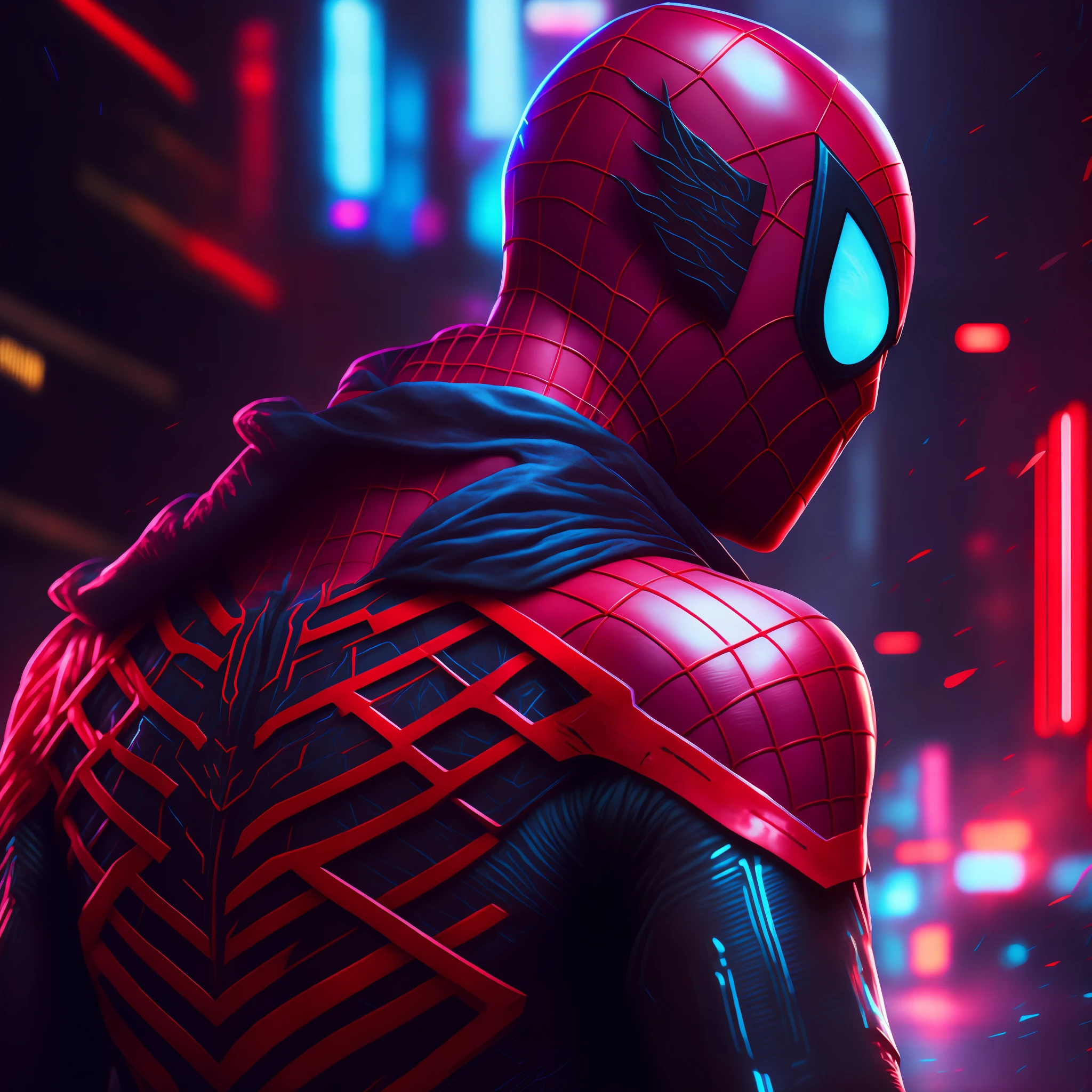 Spider man,Cyberpunk,8k.