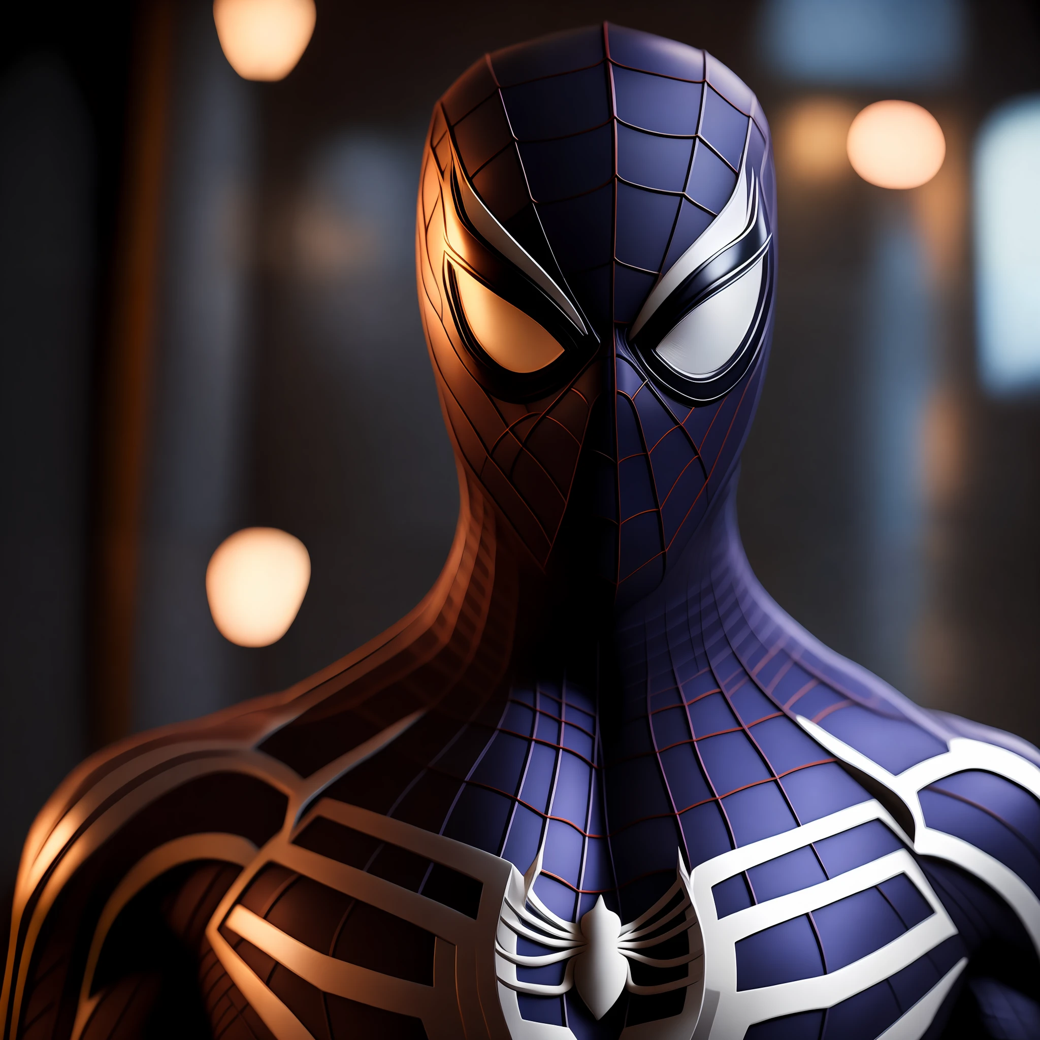 (8k, RAW photo, best quality, masterpiece: 1.2), ultra detailed, official art, photo-realistic: 1.37, spider man, black suit, spider in the center of your chest in white, organic looking clothing, gooey testura, symbiote, art, PS5 cinematic screenshot, highly detailed and detailed cinematic rendering, ultra photorealistic raytricing, with cinematic lightingaction pose