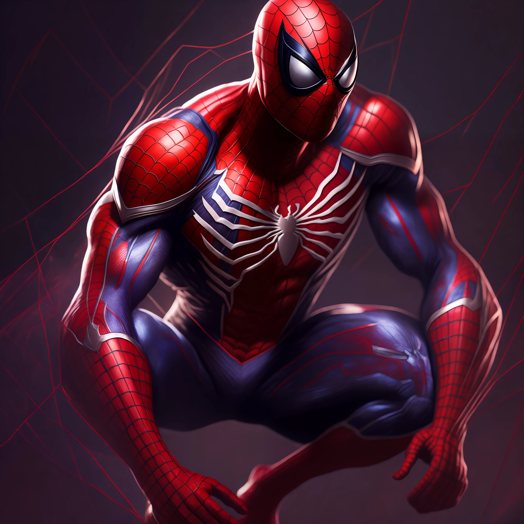 Spider man art, highly detailed, complete body composition, fanart, 8k.