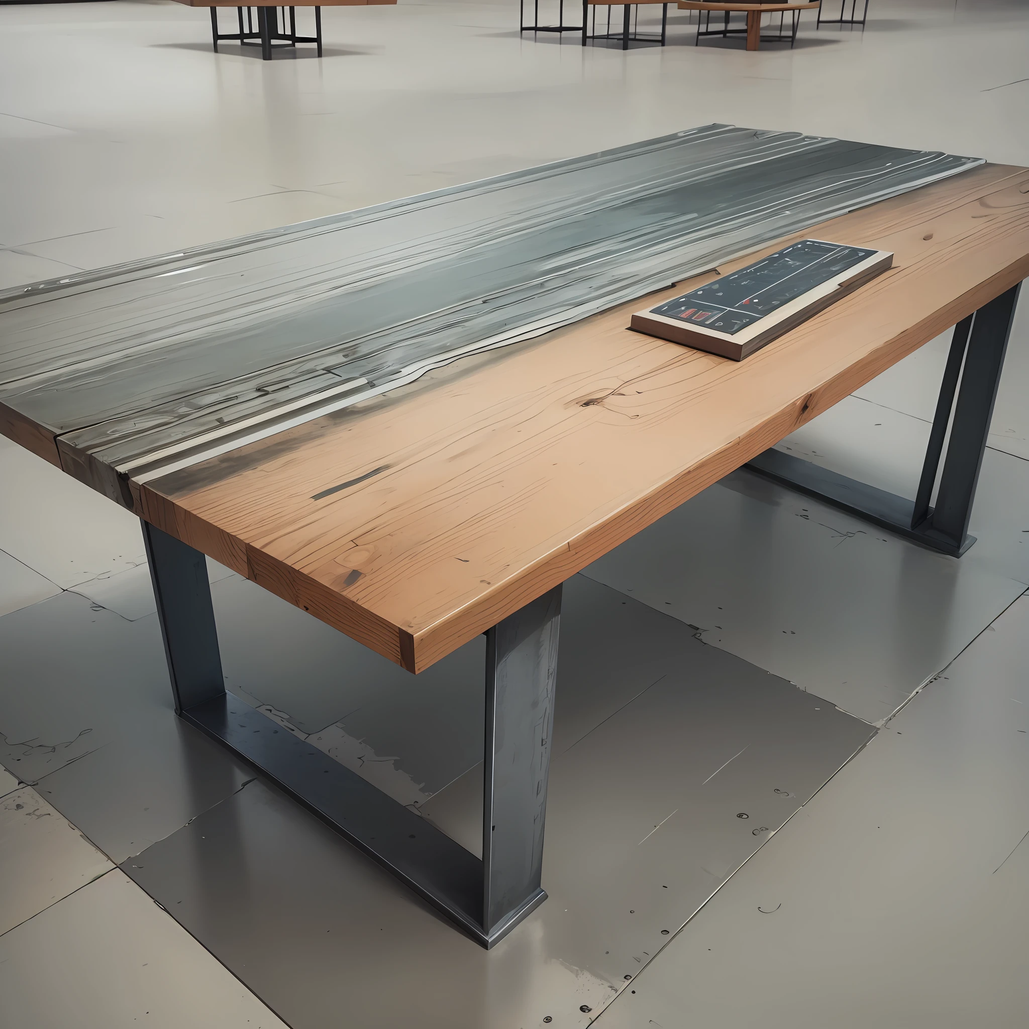 Project, industrial table, 70 cm high, 1.80 m long, 80 cm wide, demarcation of the measurements in the image --auto --s2