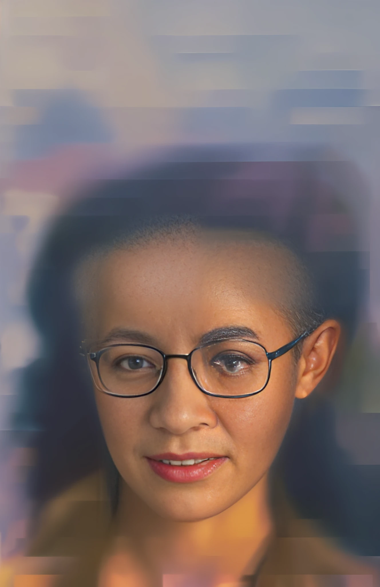 there is a woman with long hair and glasses posing for a picture, grainy photo of an ugly woman, dolores abernathy, monserrat gudiol, potrait, magda torres gurza, faridah malik, taken in the late 1980s, serena malyon, photo of a woman, pilar, m. c. esther