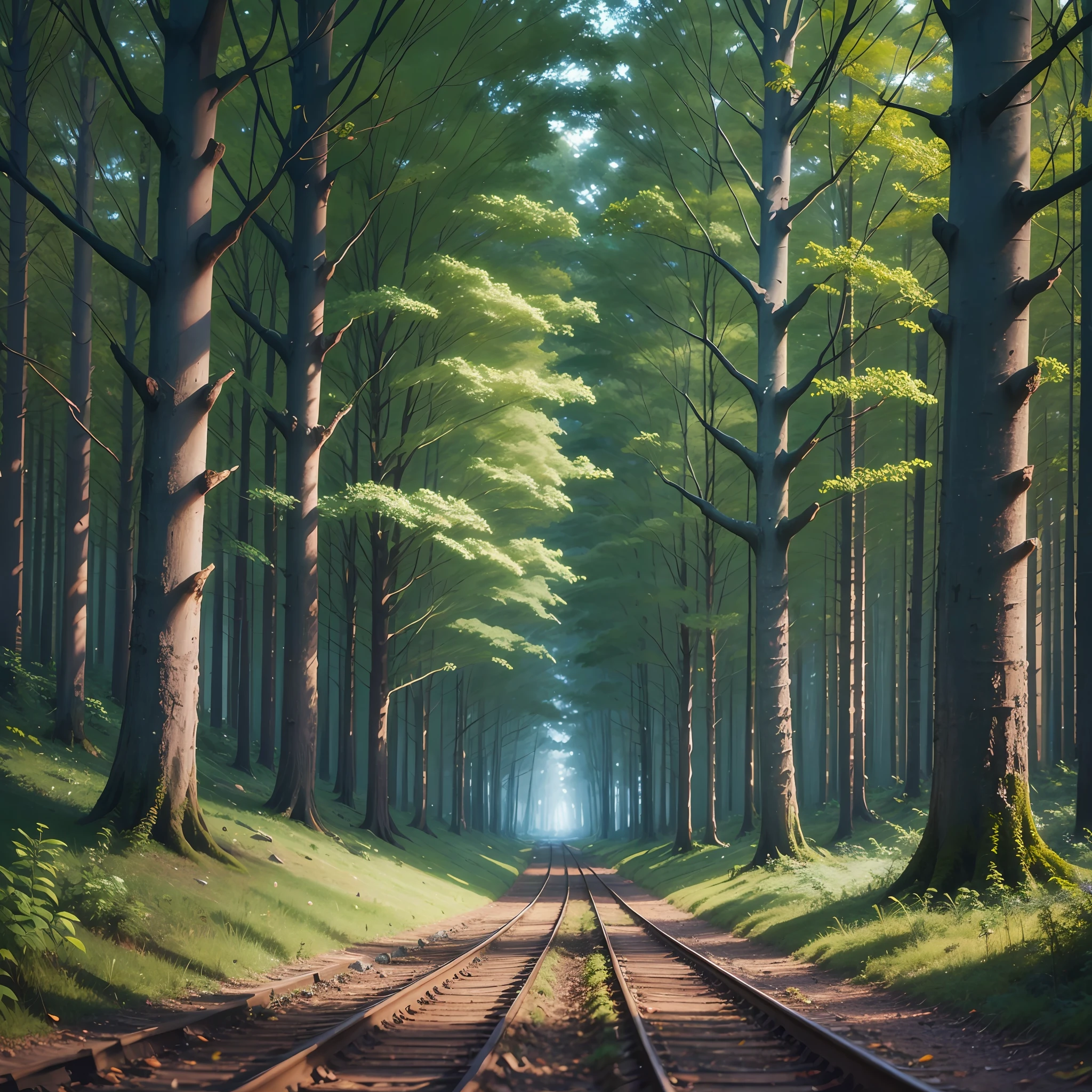 Midnight, Woodland, paisagem, solo, --auto --s2
