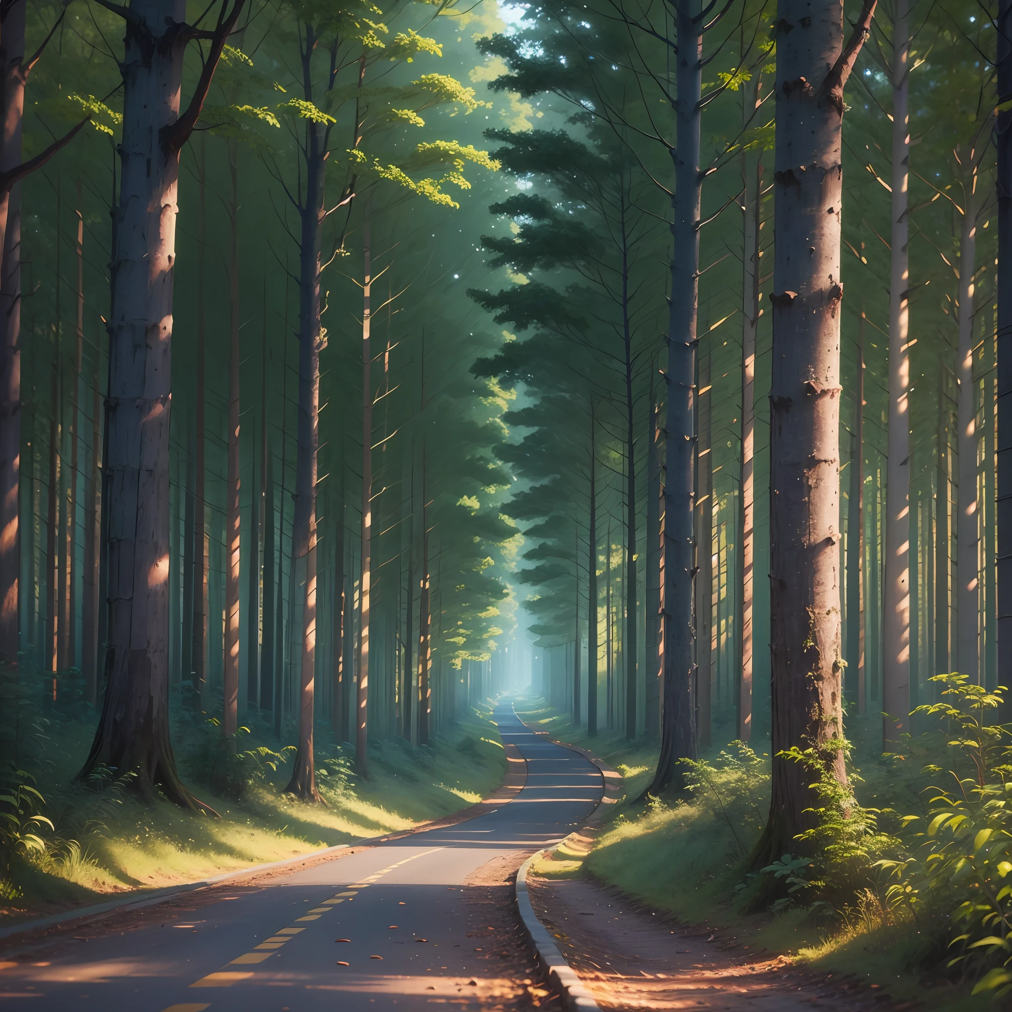 Midnight, Woodland, paisagem, solo, --auto --s2