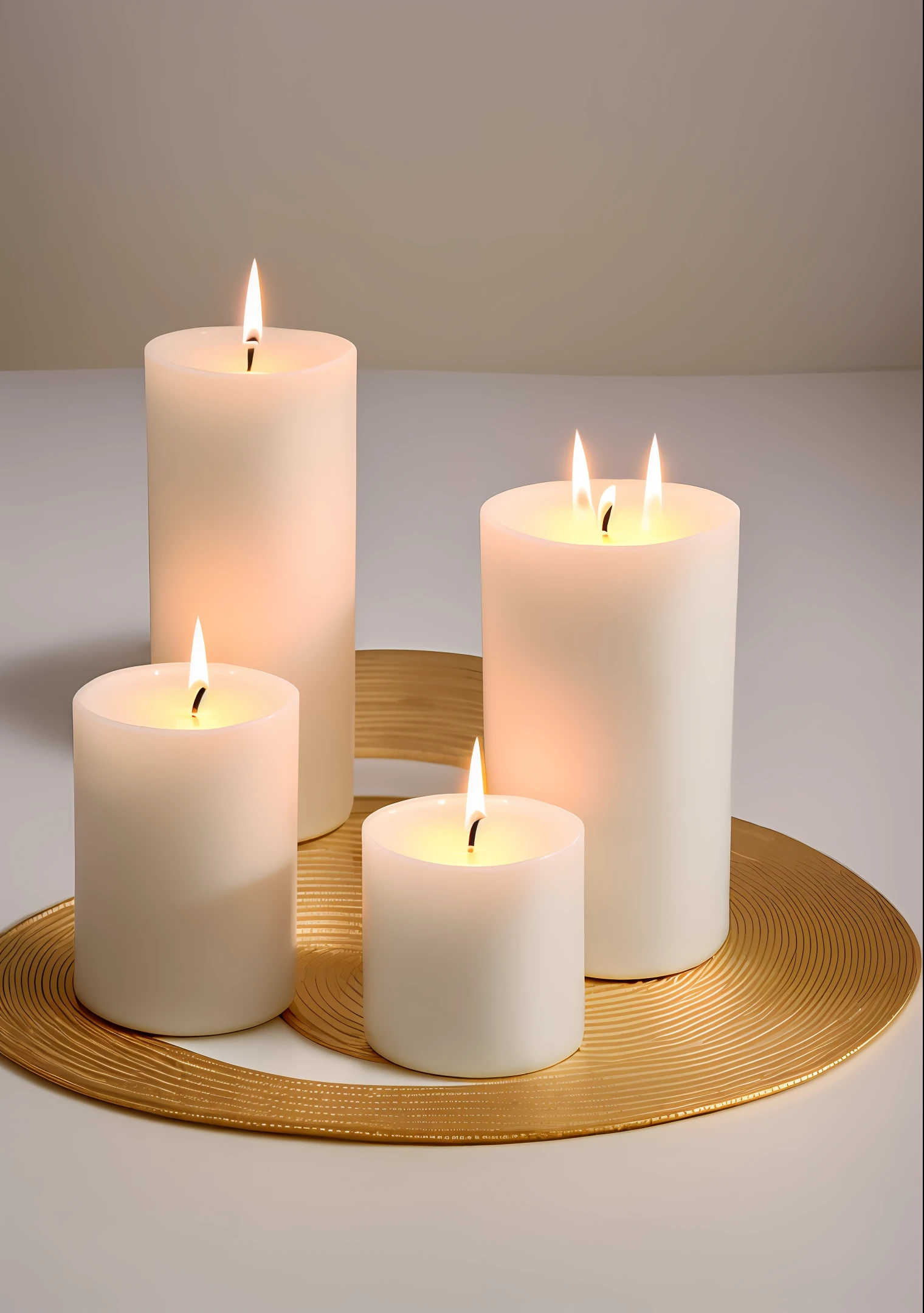 Decorative aromatic candle white background