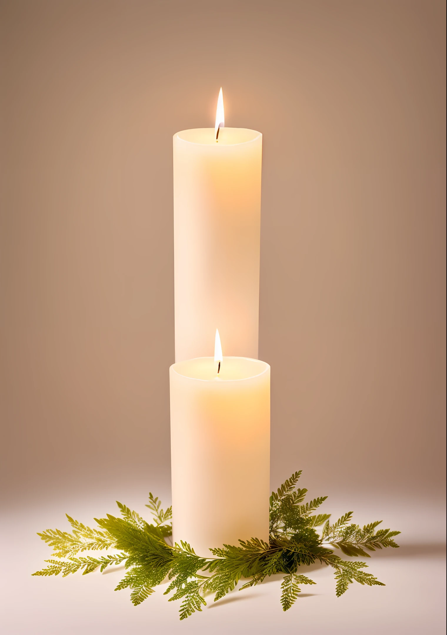 Decorative aromatic candle white background