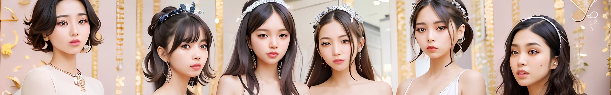 a close up of a woman with a bunch of different hair styles, highlight, twice, popular south korean makeup, ulzzang, jaeyeon nam, lalisa manobal, blackpink, 4k), popular korean makeup, 4 k ), 4k 8k, 4 k 8 k, taejune kim, k-pop, korean artist, 8 k )