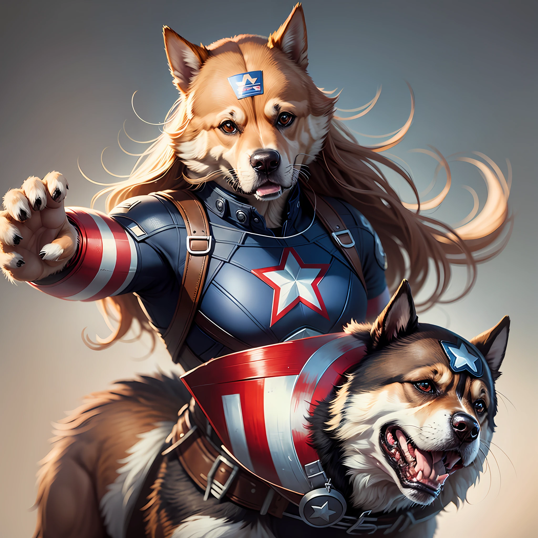 Dog in Captain America costumes --auto --s2