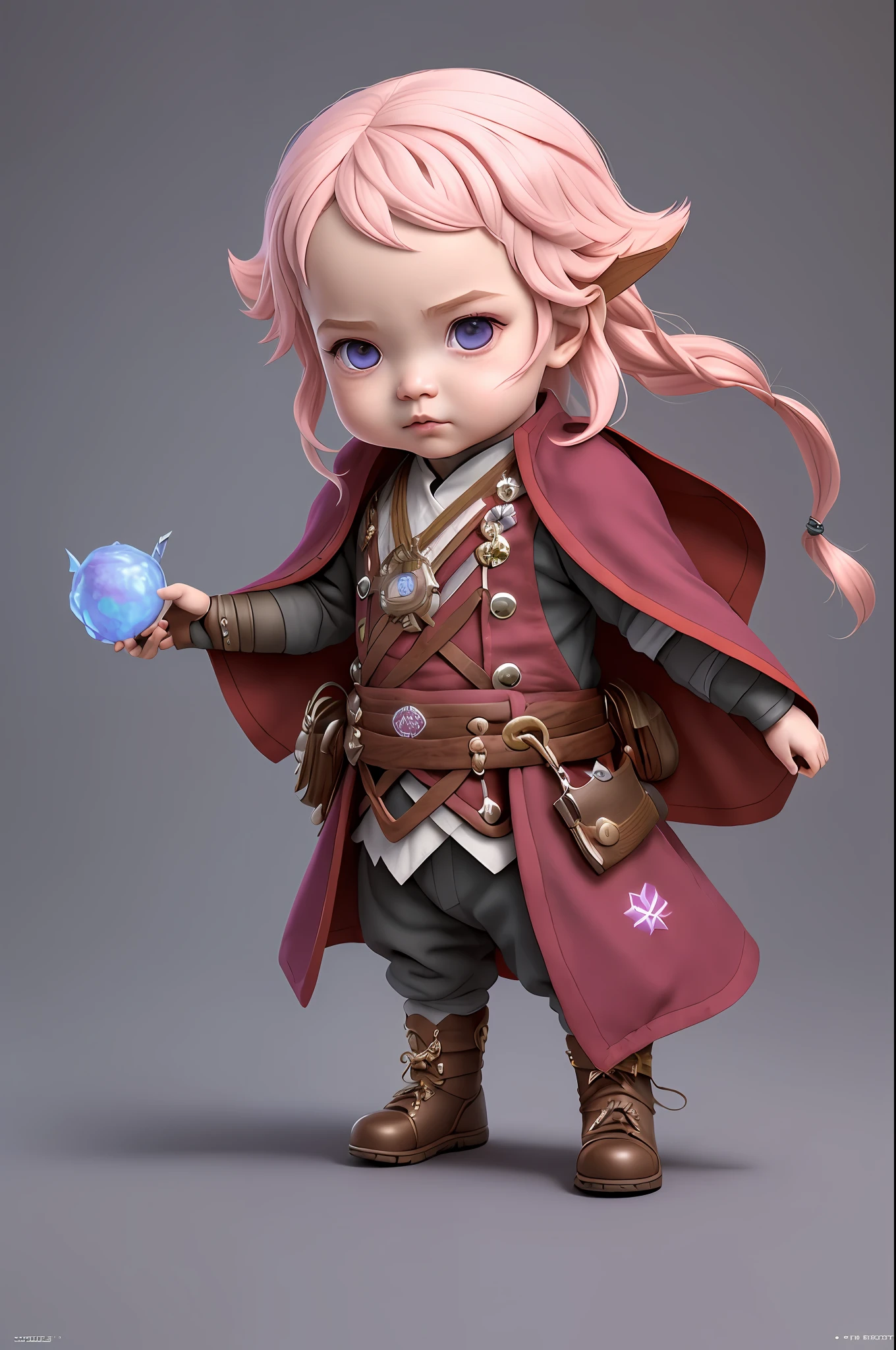 (cbzbb:1.25), 1 girl, portrait of cutest yae miko baggins baby illustration, artstation, CGI_Animation, yae miko , pink hair, purple eyes