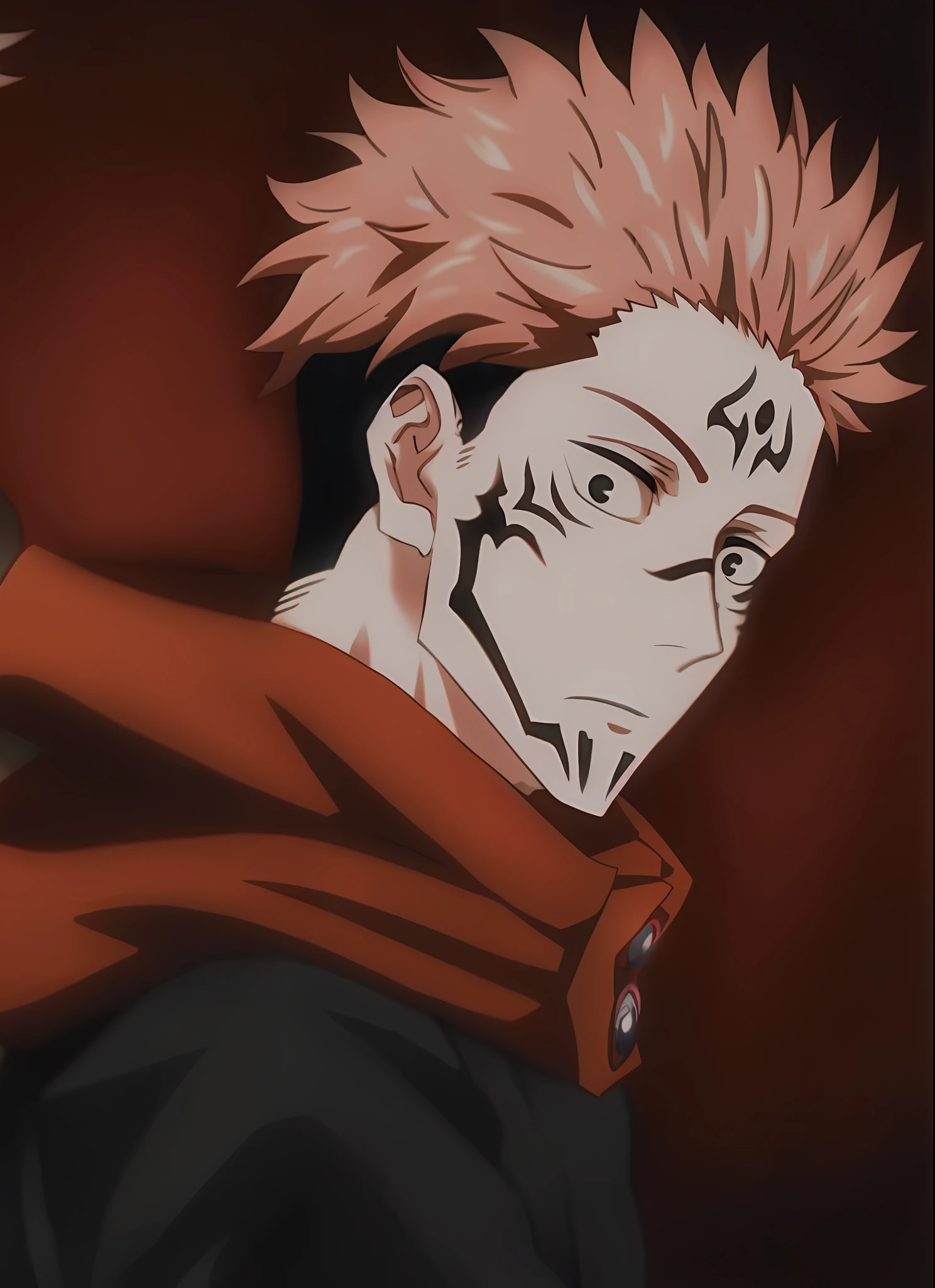 anime image of a man with a red scarf and a black jacket, jujutsu kaisen, joker looks like naruto, today's featured anime still, joker as naruto, ichigo kurosaki, nagito komaeda, in the anime film, screenshot from black clover, screenshot from a 2012s anime, screenshot from the anime film --auto --s2