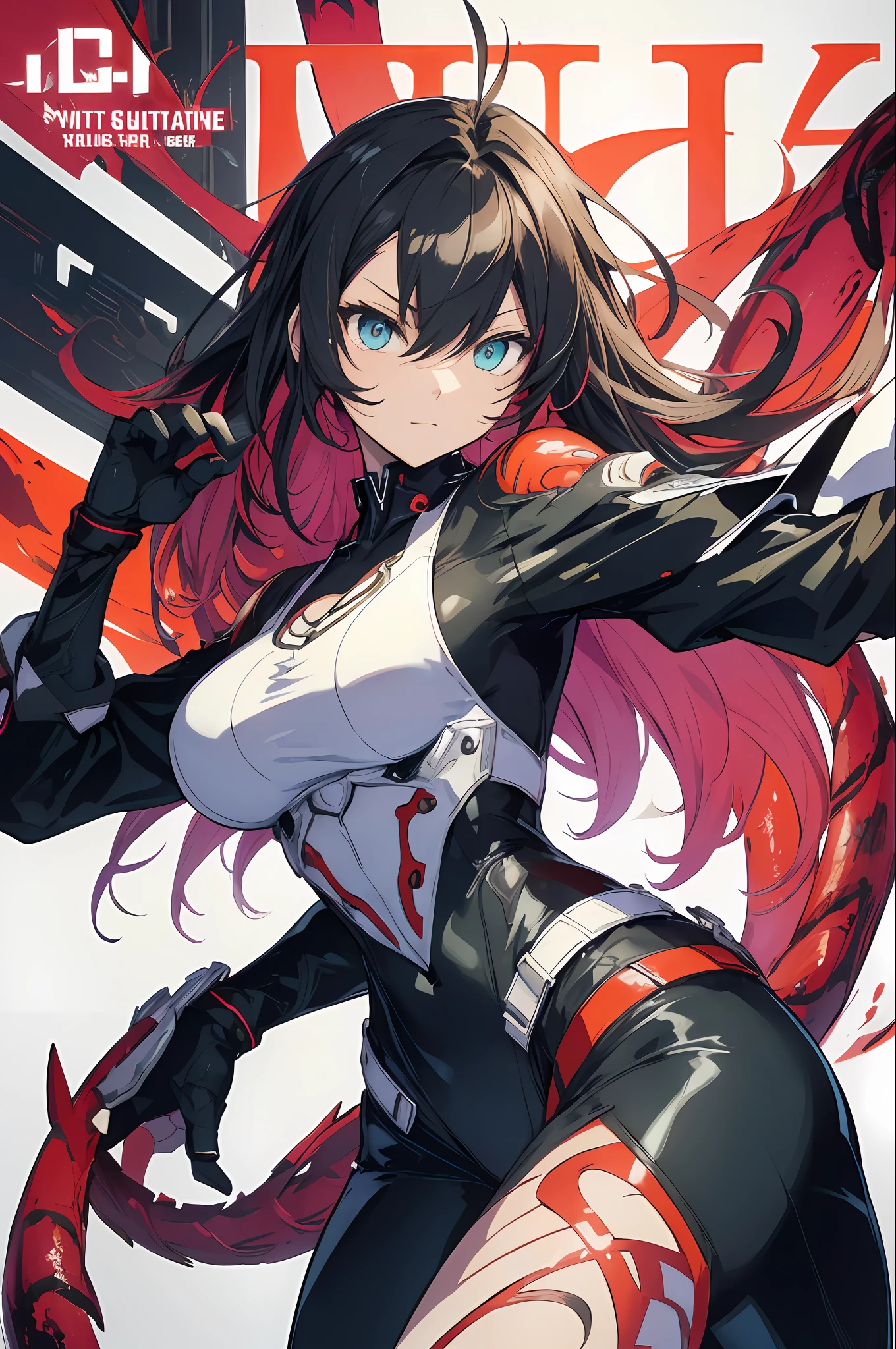((white clothing)), revealing, large breasts, 30 years, young beautiful girl, ultra detailed, official art, unity 8k wallpaper, BREAK, neon lighting, (vibrant brightness): 1.2, dynamic colors, striking contrast, futuristic vibration, electric power, reflective surfaces, masterpiece, best quality, ultra-detailed, illustration, 1girl, solo, background, mixed-language_text, japanese letters in graffit, girls, excellent lighting, sidelighting, (), vhsKeeper,, style GUILTY GEAR -STRIVE perfect(flat color: 1.3), (magazine_cover: 1.4), (multicolored_background: 1.3), striped_background, card_background, :: comix style by Joe Madureira :: , perfect and detailed, ultra detailed shirt with abstract design, with Japanese letters print in graffit of the sides of the clothing, image of full-body girls fighting, next to you with powerful dragons versus alien creature full of tentacles ,  with immersive effects, hover effect, background style graffiti tribal tattoo with vibrant colors "ultra hdr" detailed and with focus effect, (masterpiece: 1.2, best quality), (finely detailed beautiful eyes: 1.2), , ((Solo)), (Finely detailed eyes and detailed face: 1.3), in various full-body attack poses, (cute background: 1.2),futuristic costume, Super detailed circular metals Clinging to the arms and pants,  fantastic paintings
