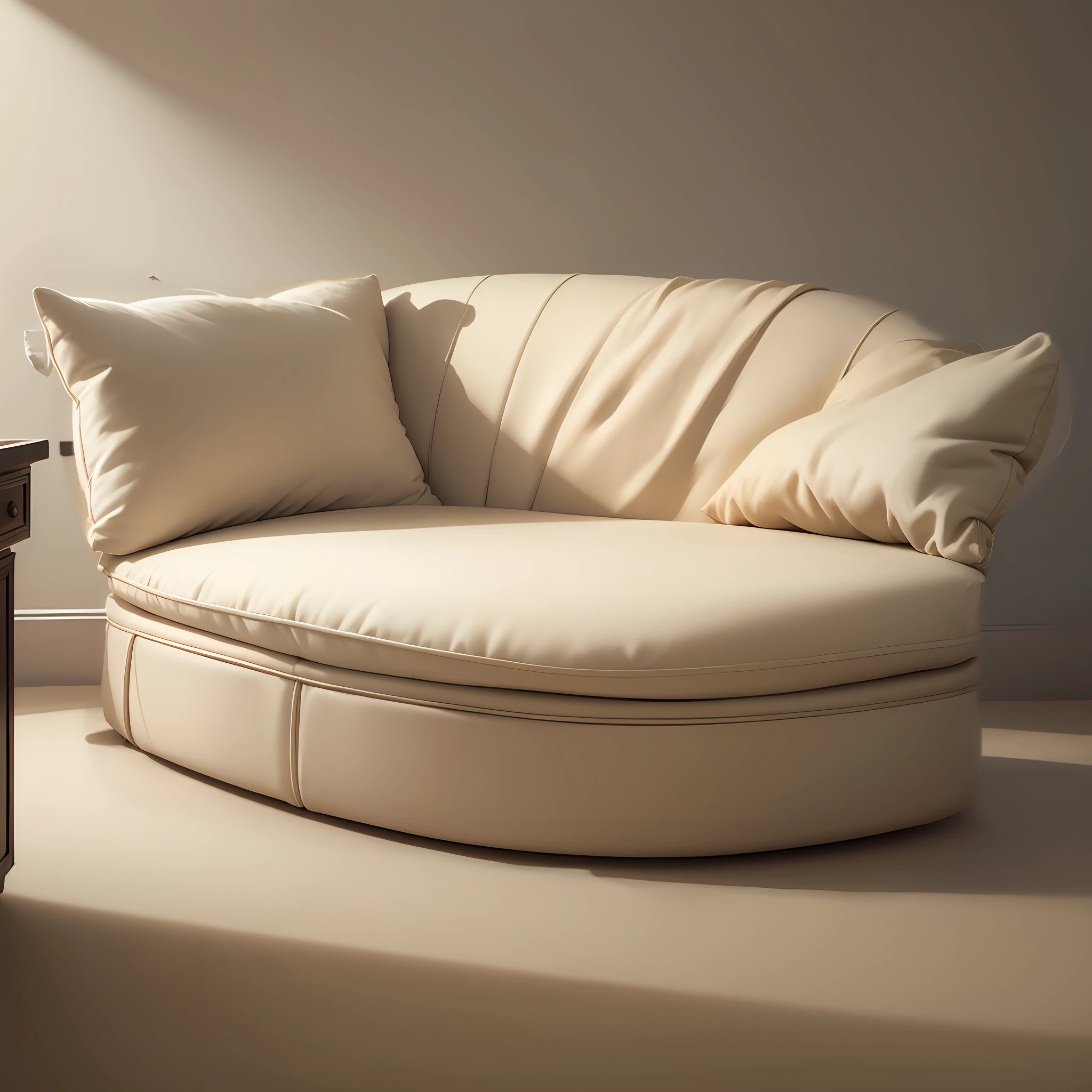 Bed, cream style, lazy sofa texture, cute and stylish, rectangular