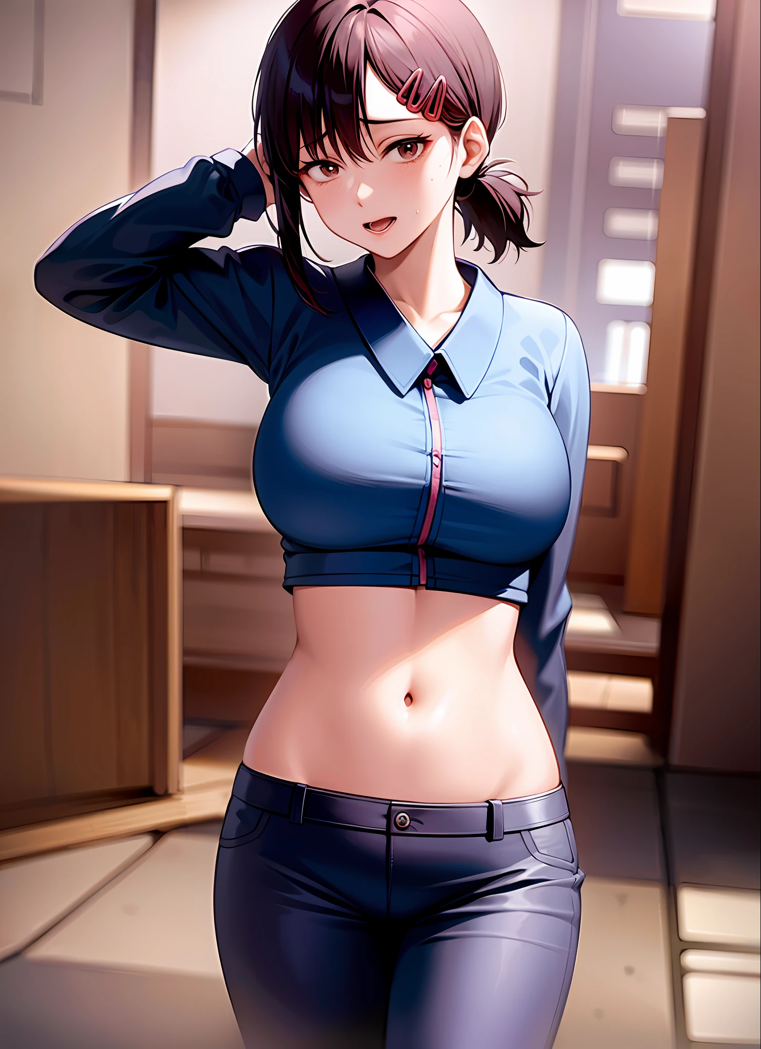 Underwear Cowgirl Japan Big Tits Office Pants