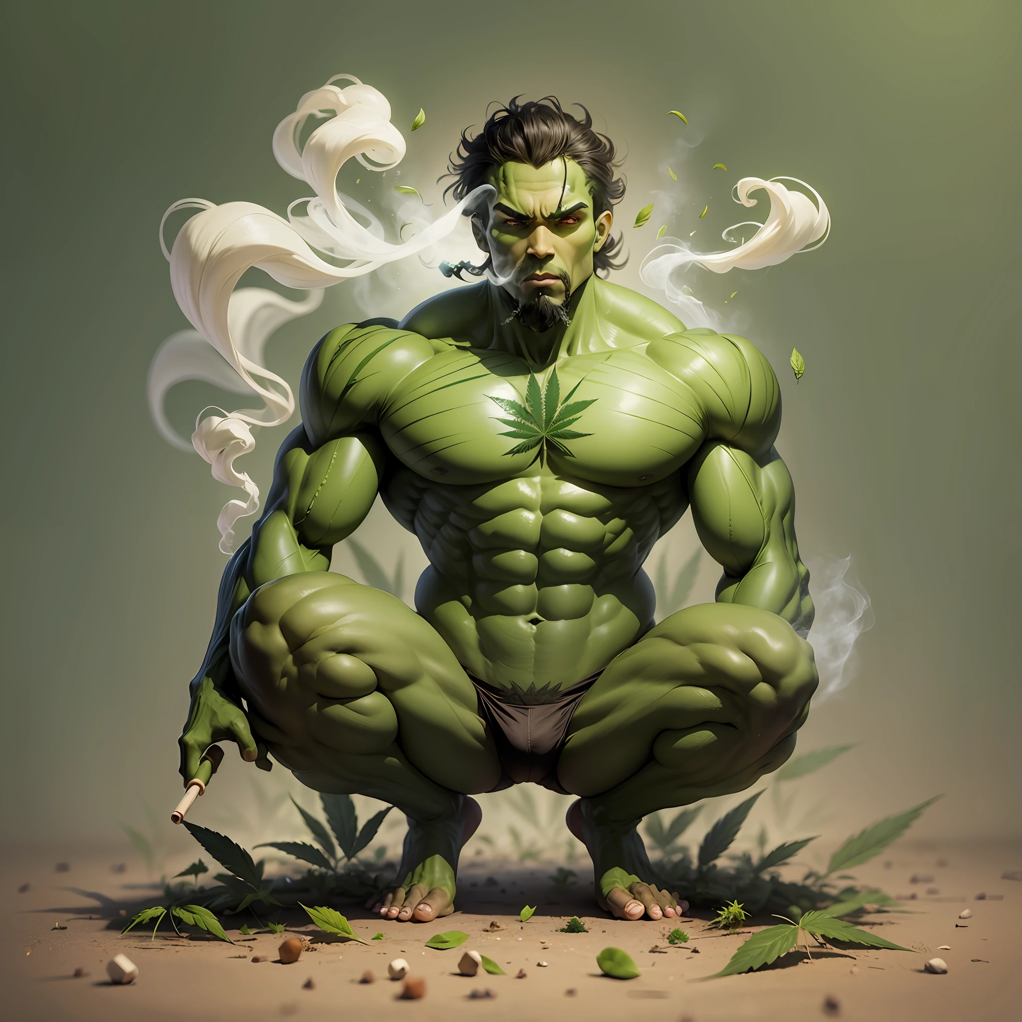 a cartoon marijuana leaf, smoking Canabis.com legs, arms. ,strong man --auto --s2