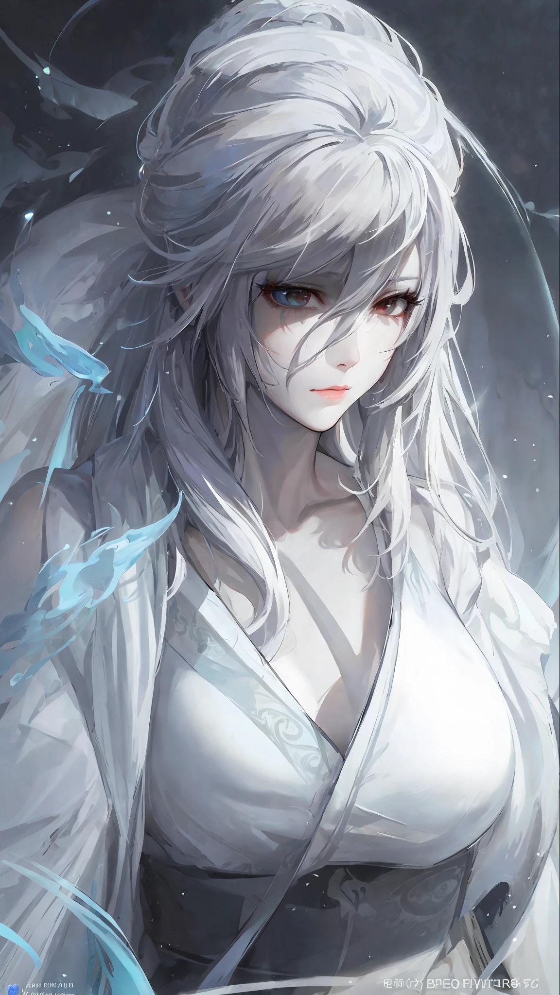 a close up of a woman with white hair and a white mask, beautiful character painting, guweiz, artwork in the style of guweiz, white haired deity, by Yang J, epic exquisite character art, stunning character art, by Fan Qi, by Wuzhun Shifan, guweiz on pixiv artstation