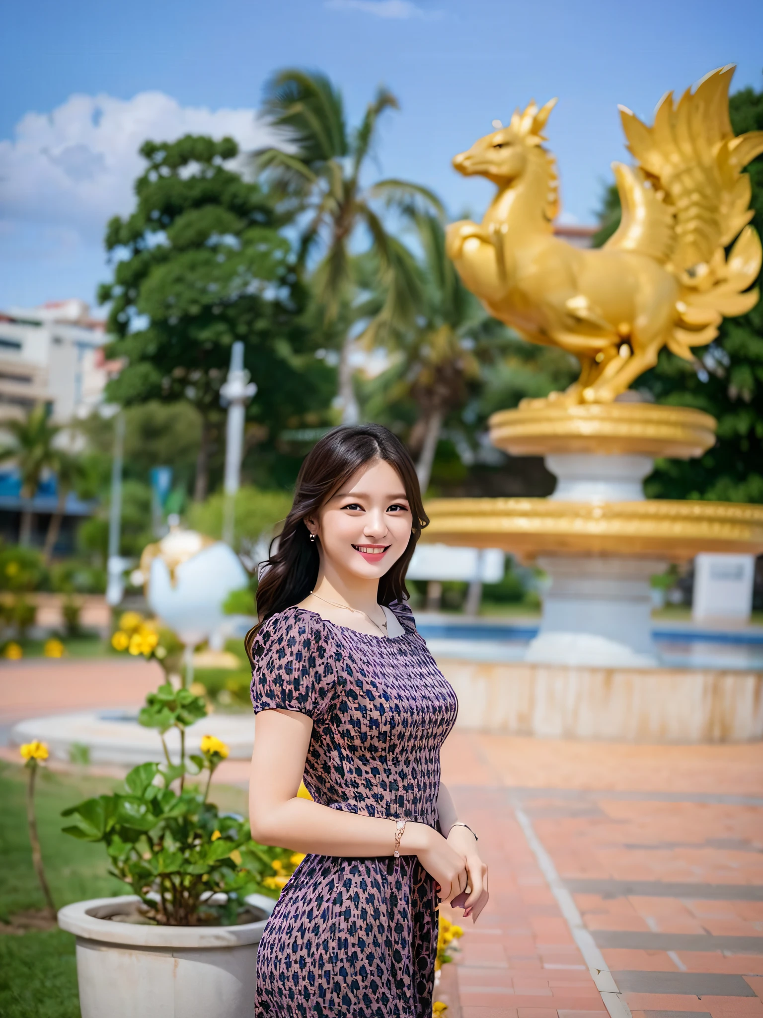 arafed woman in a purple dress posing for a picture, dang my linh, nivanh chanthara, in style of lam manh, mai anh tran, photo taken in 2 0 2 0, lovely woman, hoang long ly, a young asian woman, vietnamese woman, an asian woman, dao trong le, leaked image, one teenage cute girl , (masterpiece, best quality:1.2), ultra high res, (photorealistic:1.4), detailed skin, cinematic lighting, friendly, intelligent, conversation engaging, happy, kind, energetic, cheerful, creative, with sparkling eyes and a contagious smile.