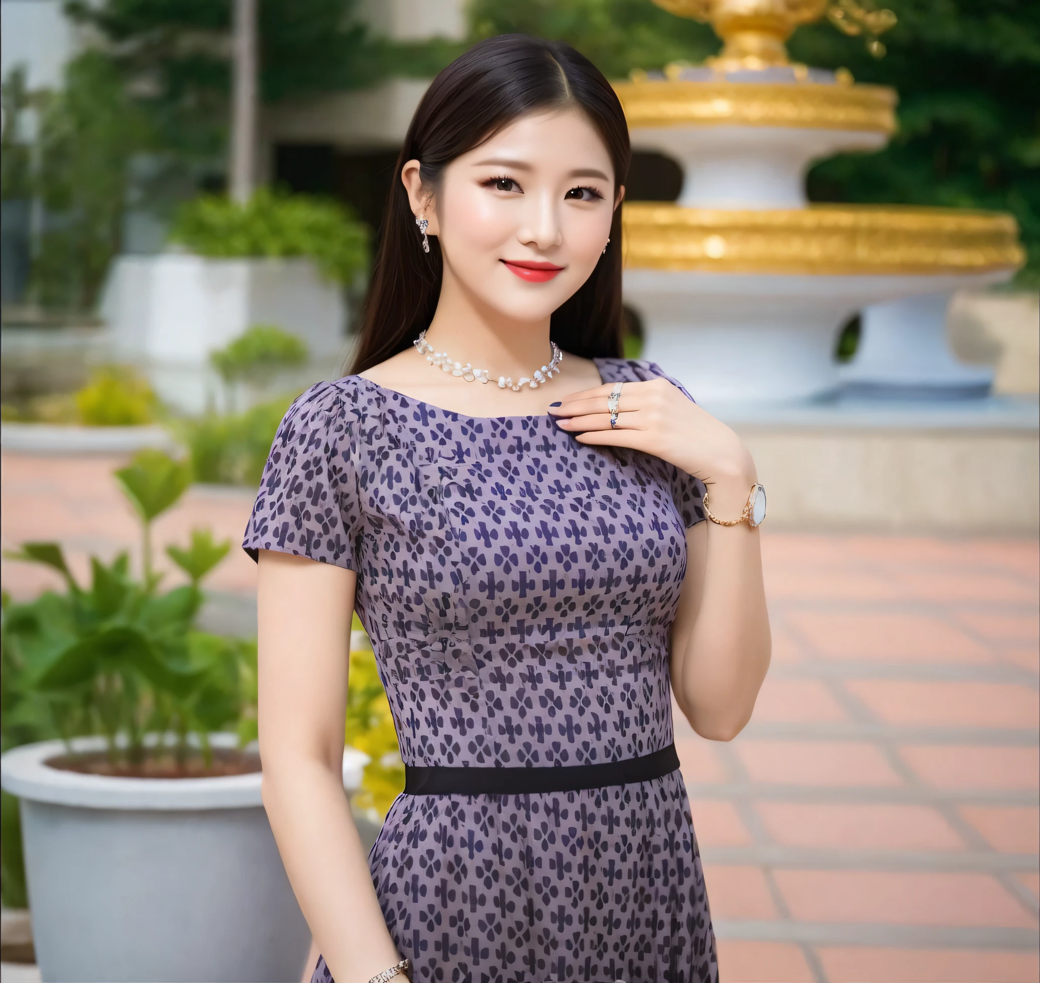 arafed woman in a purple dress posing for a picture, dang my linh, nivanh chanthara, in style of lam manh, mai anh tran, photo taken in 2 0 2 0, lovely woman, hoang long ly, a young asian woman, an asian woman, vietnamese woman, dao trong le, leaked image, nancy jewel korea idol, nancy jewel face , kpop idol nancy jewel.