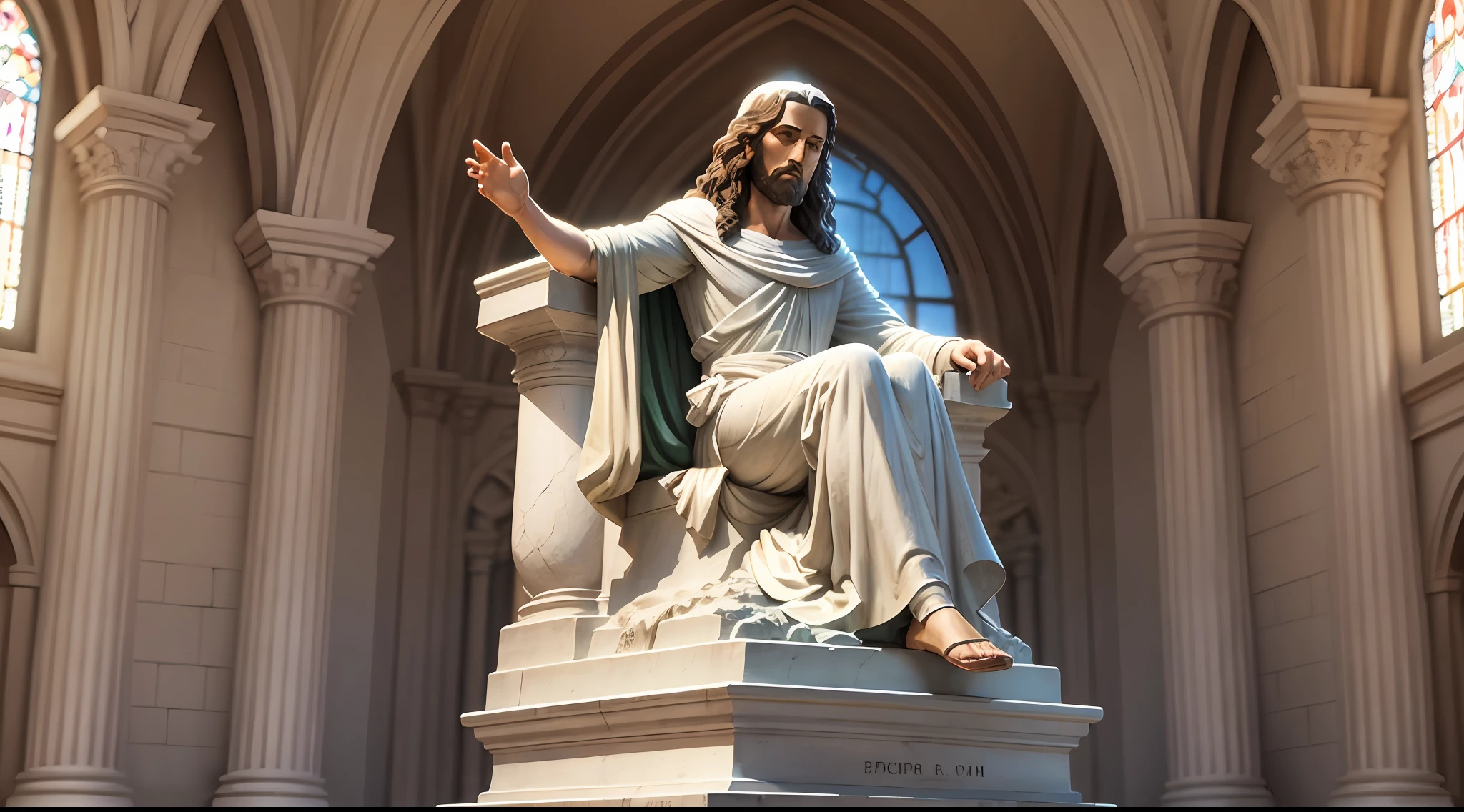 Statue of Jesus speaking --auto --s2