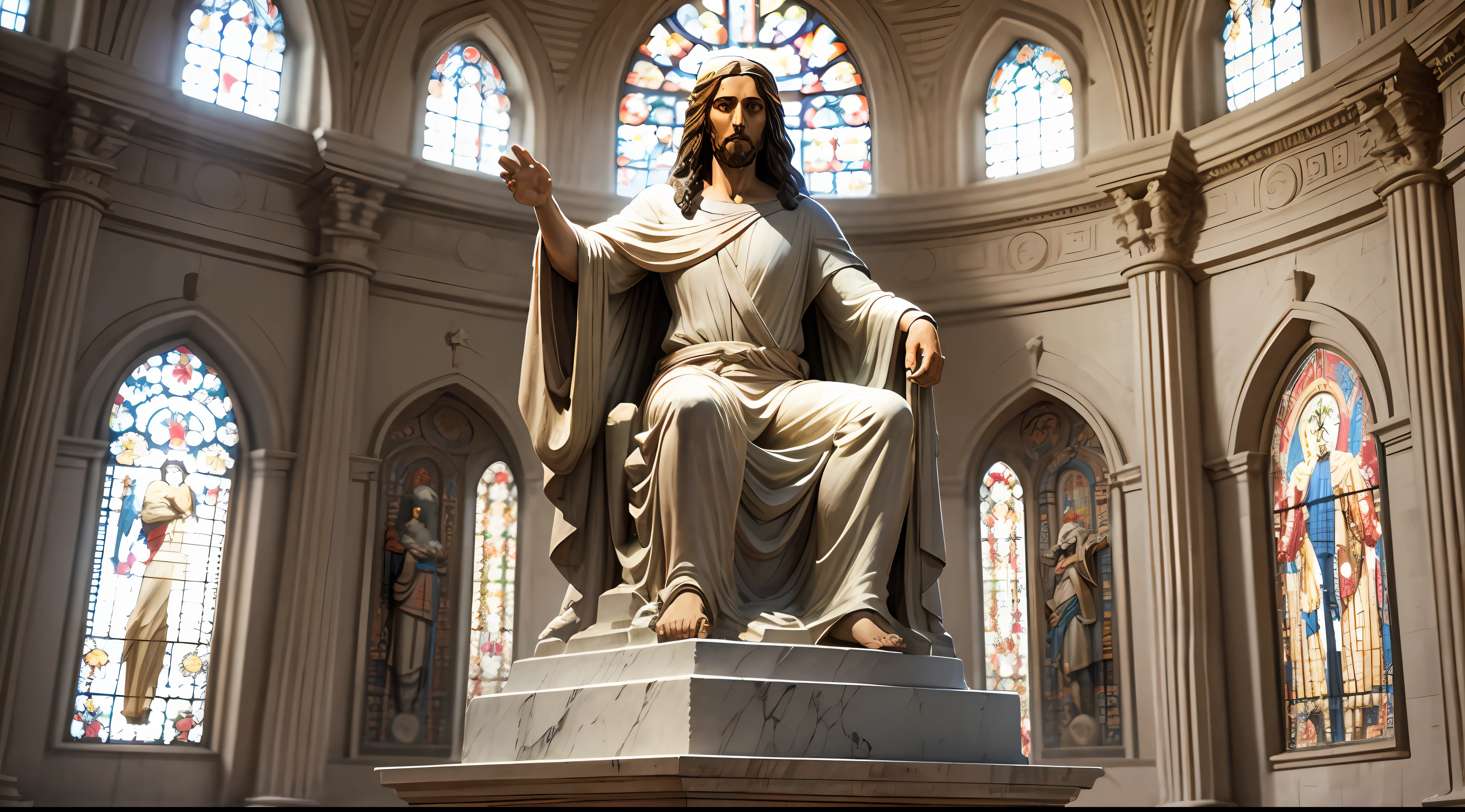 Statue of Jesus speaking --auto --s2