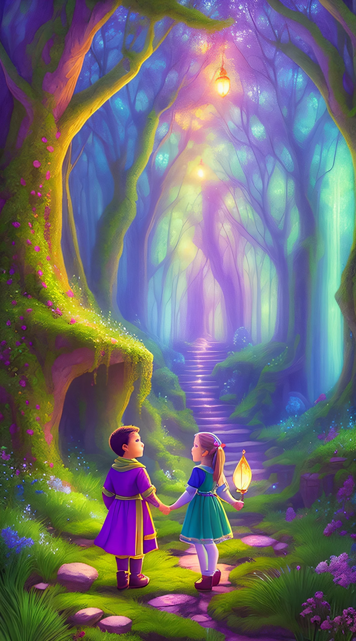 Enchanted Forest, Final Adventure, children pedro and Sofia help the fairies, magical forest