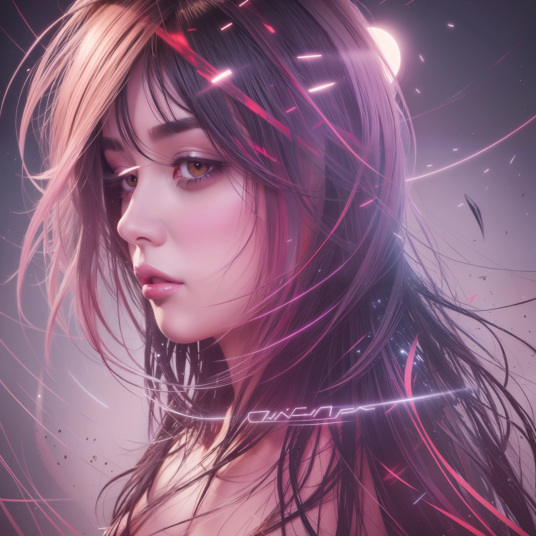abstract beauty, centered, looking at the camera, approaching perfection, dynamic, moonlight, highly detailed, digital painting, artstation, concept art, smooth, sharp focus, illustration, art by Carne Griffiths and Wadim Kashin
