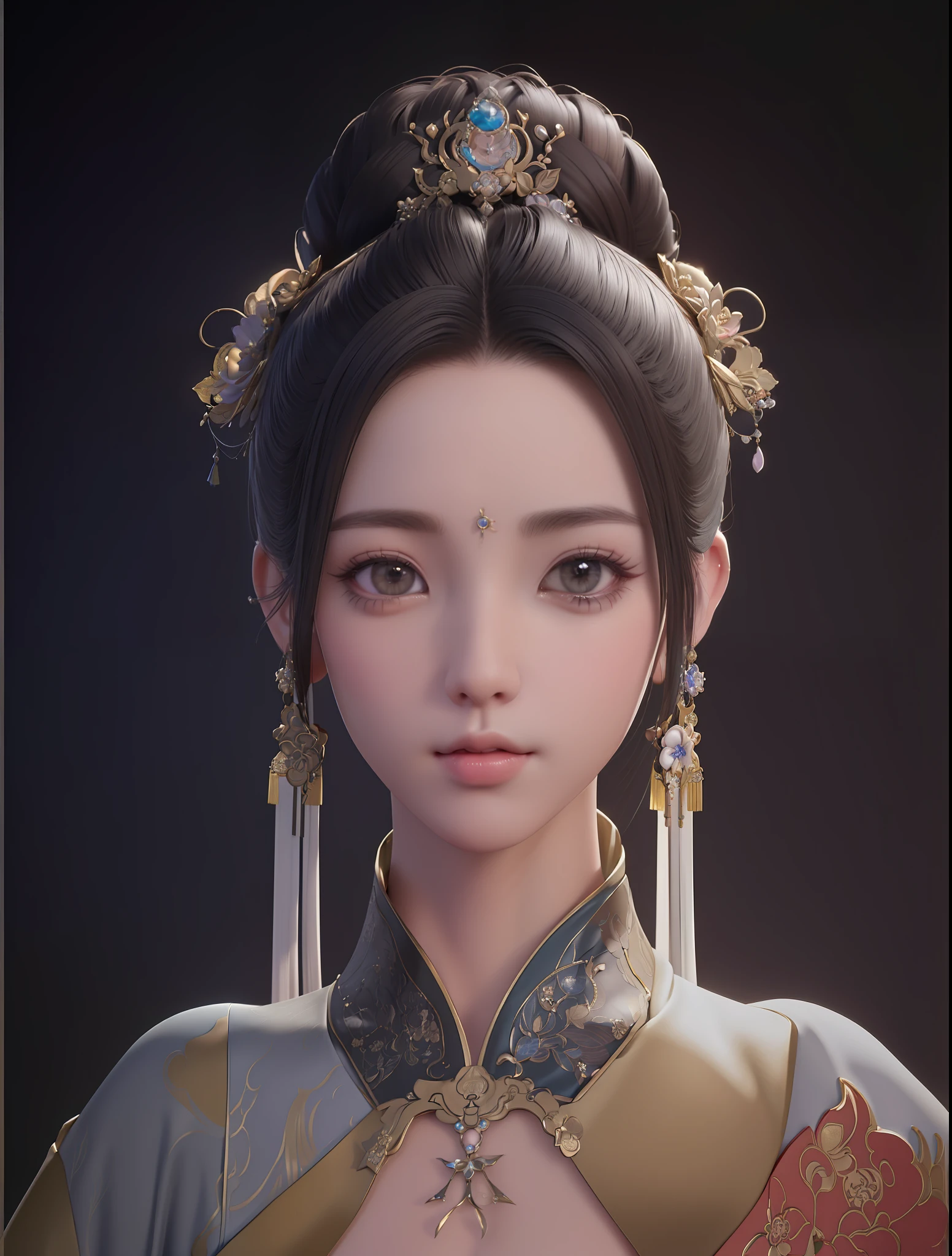 ((((beauty))), gorgeous, very delicate, gorgeous hairstyle, Han clothing bundle, Lan Ying portrait stop, ArtStation classic, aesthetic palace, aesthetic fantasy style, Guvez style art, gorgeous character painting, CGStation word of mouth guarantee, beautiful fantasy queen, high details, 8K detail suppression, sensory shock, Chinese princess style or 3D rendered character art, excellent visual feast.