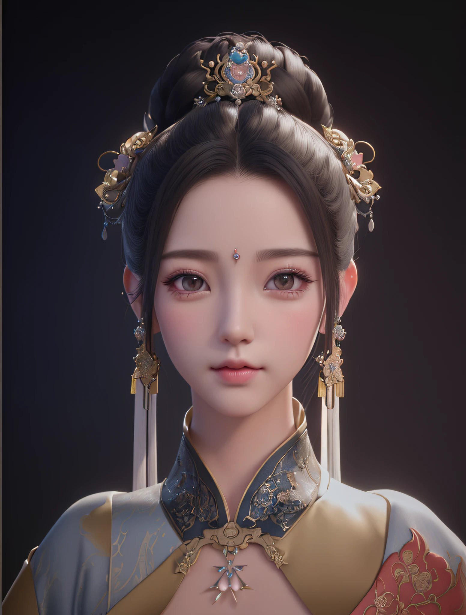 ((((beauty))), gorgeous, very delicate, gorgeous hairstyle, Han clothing bundle, Lan Ying portrait stop, ArtStation classic, aesthetic palace, aesthetic fantasy style, Guvez style art, gorgeous character painting, CGStation word of mouth guarantee, beautiful fantasy queen, high details, 8K detail suppression, sensory shock, Chinese princess style or 3D rendered character art, excellent visual feast.