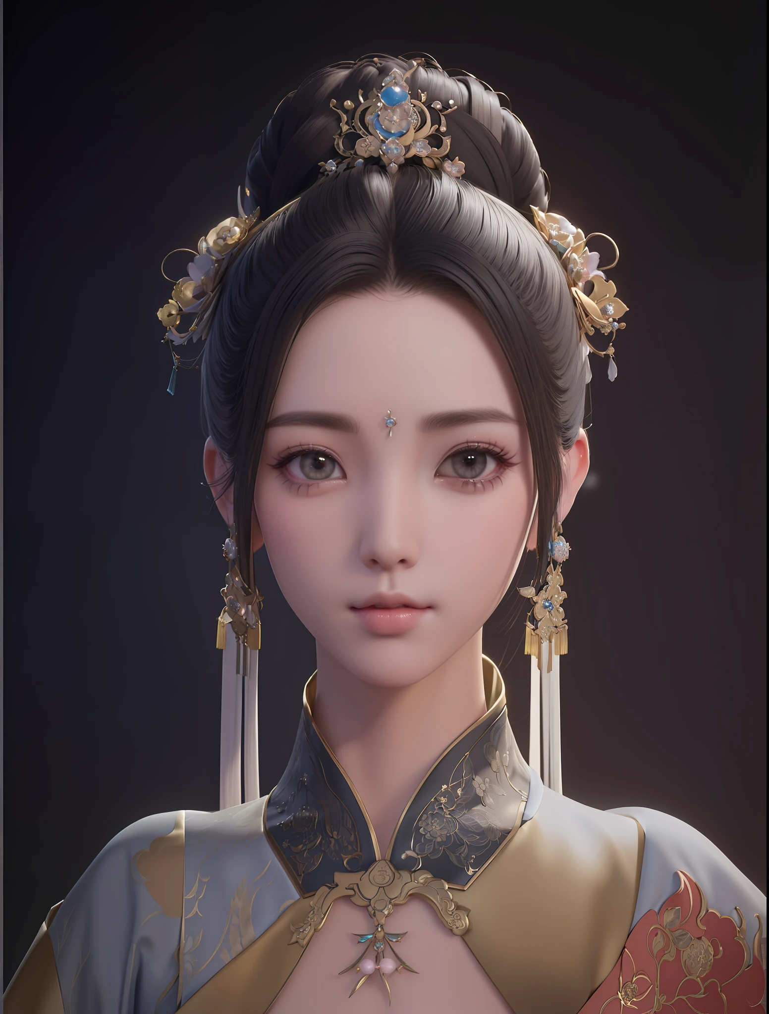 ((((beauty))), gorgeous, very delicate, gorgeous hairstyle, Han clothing bundle, Lan Ying portrait stop, ArtStation classic, aesthetic palace, aesthetic fantasy style, Guvez style art, gorgeous character painting, CGStation word of mouth guarantee, beautiful fantasy queen, high details, 8K detail suppression, sensory shock, Chinese princess style or 3D rendered character art, excellent visual feast.