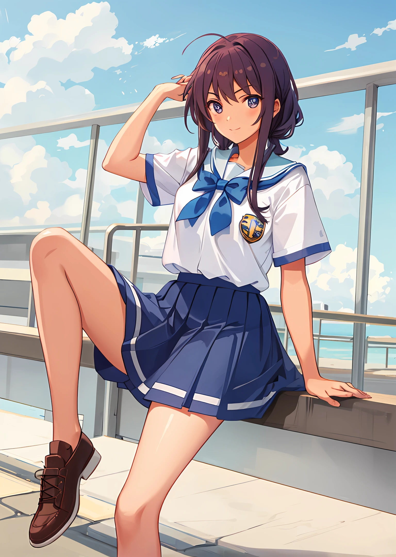 Makima in high school clothes