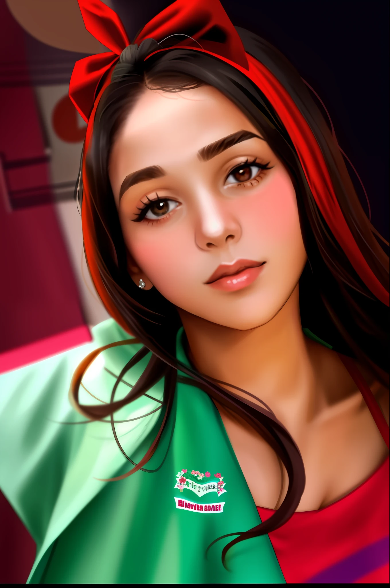 there is a woman with a red headband on taking a selfie, very very low quality picture, selfie of a young woman, frontal picture, 19-year-old girl, low quality photograph, low quality photo, estefania villegas burgos, 30-year-old woman from cuba, profile image, thick bushy straight eyebrows