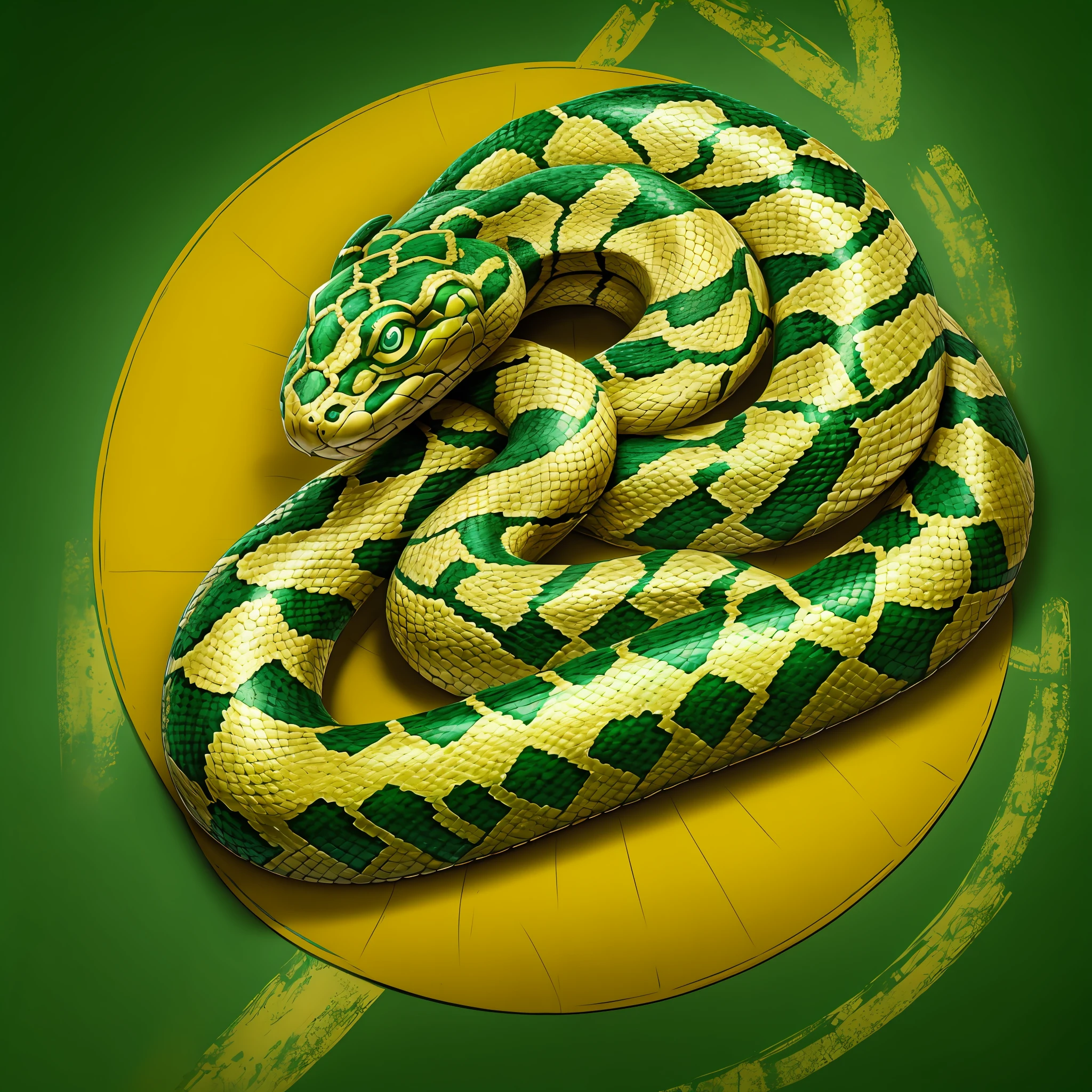 Isabella da Silva (Brazil):
Symbol: The symbol is a snake in green and yellow, symbolizing the flexibility and deadly skill of Brazilian Jiu-Jitsu. In the shape of a flag --auto --s2
