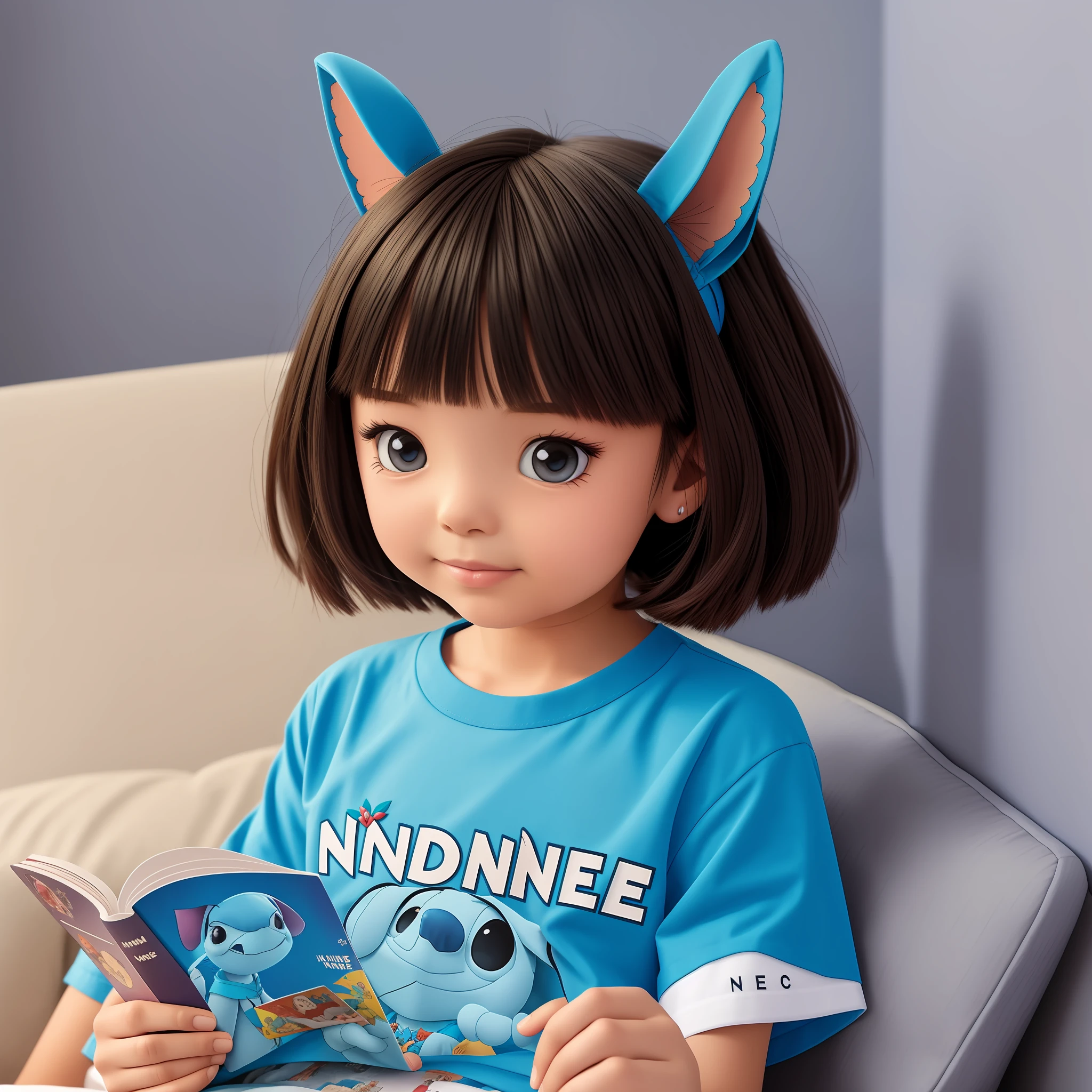 stitch wearing shirt reading "Nadine" --auto --s2