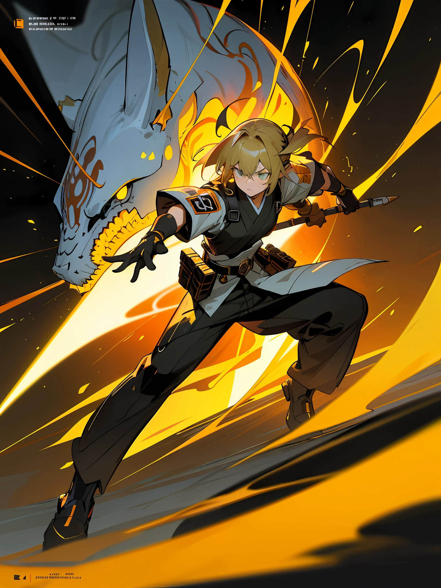 (grainy: 0.5), cinematic, girl, adult, space, serious, military pose, detailed face, detailed military equipment, volumetric lighting, isolation, horror, perfect anatomy, hyper-realistic, dark lighting, bioluminescent details, background, mixed-language_text, Japanese letters in graffit, boys, excellent lighting, sidelighting, (), vhsKeeper,, style GUILTY GEAR -STRIVE perfect ultimate (flat color: 1.3), (magazine_cover: 1.4), (multicolored_background: 1.3), striped_background, card_background, :: comix style by joe madureira :: circular pieces of white metals glued to the arms coming out shimmering yellow glow, , perfect and detailed, ultra detailed shirt with abstract design and with Japanese letters in graffit of the sides of the clothing, image of full-body boys fighting next to you with powerful dragons versus alien creature full of tentacles , with immersive effects, hover effect, background style graffiti tribal tattoo with vibrant colors "ultra hdr" detailed and with focus effect, (masterpiece: 1.2, best quality), (finely detailed beautiful eyes: 1.2), , ((Solo)), (Finely detailed eyes and detailed face: 1.3), in various full-body attack poses, (cute background: 1.2),futuristic costume, Super detailed circular metals Clinging to the arms and pants, fantastic paintings