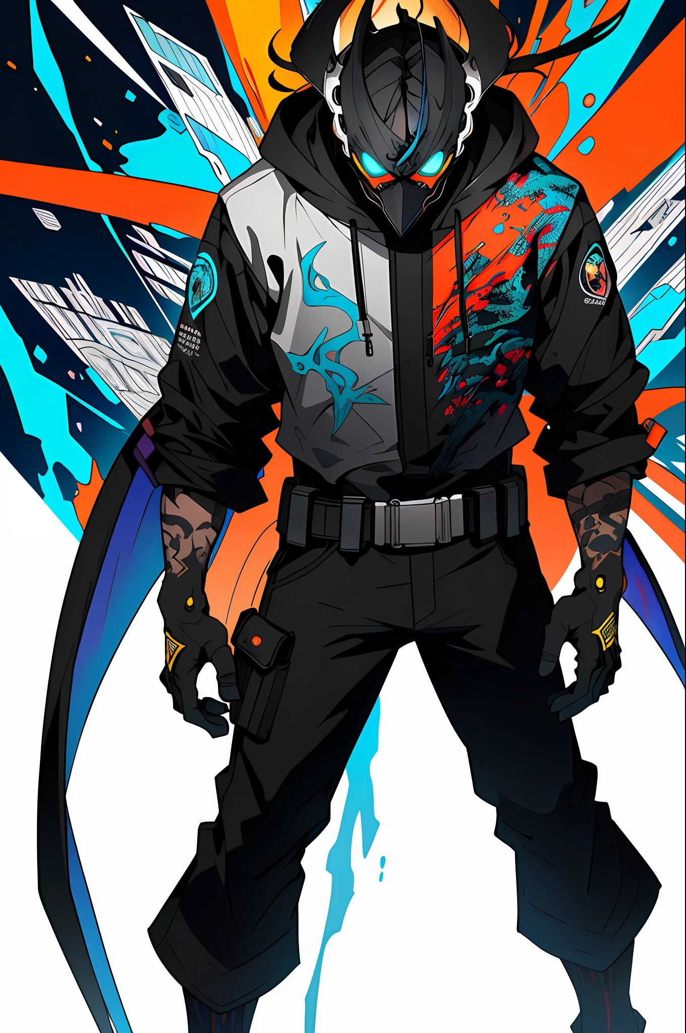 (grainy: 0.5), cinematic, girl, adult, space, serious, military pose, detailed face, detailed military equipment, volumetric lighting, isolation, horror, perfect anatomy, hyper-realistic, dark lighting, bioluminescent details, background, mixed-language_text, Japanese letters in graffit, boys, excellent lighting, sidelighting, (), vhsKeeper,, style GUILTY GEAR -STRIVE perfect ultimate (flat color: 1.3), (magazine_cover: 1.4), (multicolored_background: 1.3), striped_background, card_background, :: comix style by joe madureira :: circular pieces of white metals glued to the arms coming out shimmering yellow glow, , perfect and detailed, ultra detailed shirt with abstract design and with Japanese letters in graffit of the sides of the clothing, image of full-body boys fighting next to you with powerful dragons versus alien creature full of tentacles , with immersive effects, hover effect, background style graffiti tribal tattoo with vibrant colors "ultra hdr" detailed and with focus effect, (masterpiece: 1.2, best quality), (finely detailed beautiful eyes: 1.2), , ((Solo)), (Finely detailed eyes and detailed face: 1.3), in various full-body attack poses, (cute background: 1.2),futuristic costume, Super detailed circular metals Clinging to the arms and pants, fantastic paintings