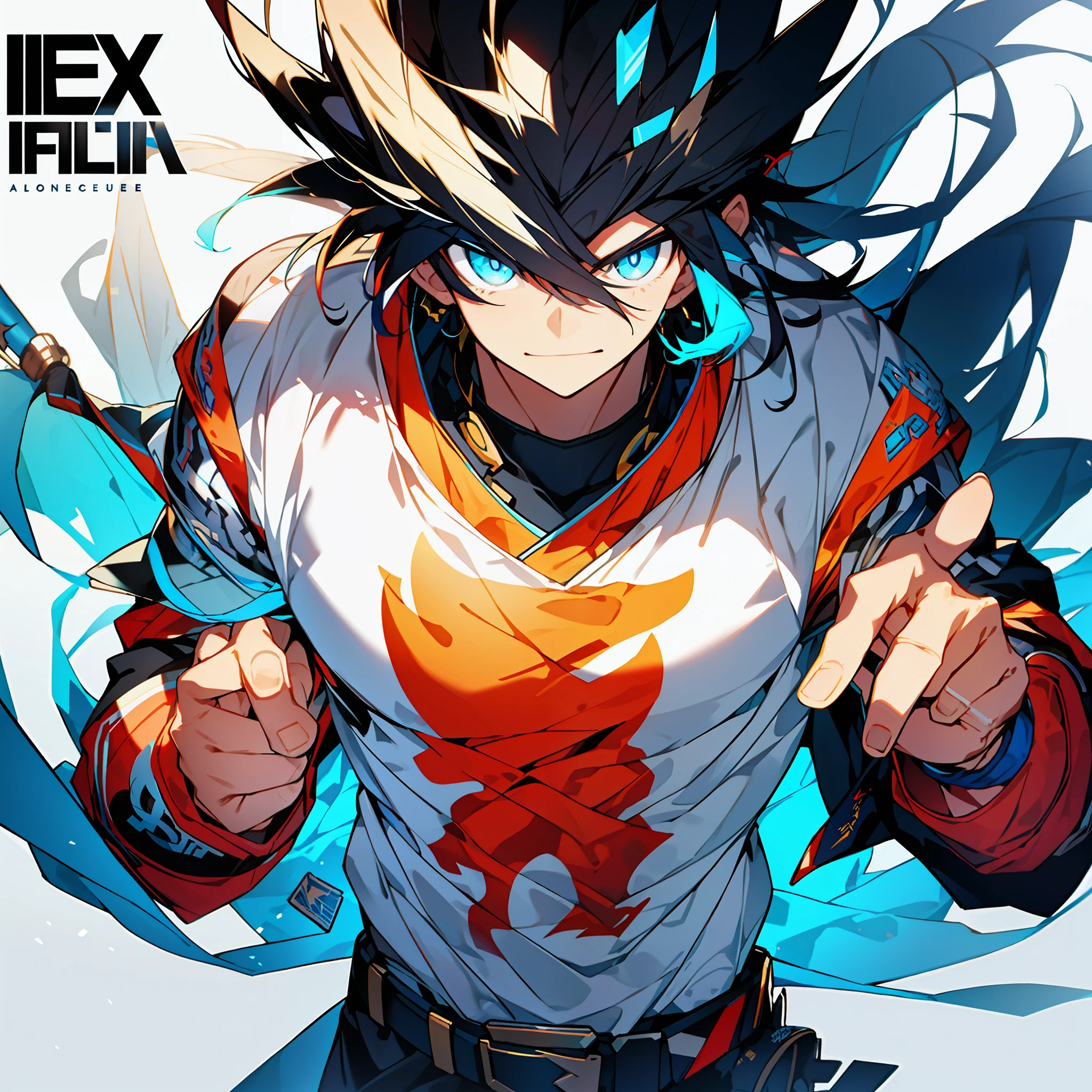 background, mixed-language_text, Japanese letters in graffit ,girls, excellent lighting, sidelighting, (), vhsKeeper,, style GUILTY GEAR -STRIVE perfect ultimate (flat color: 1.3), (magazine_cover: 1.4), (multicolored_background: 1.3), striped_background, card_background, :: comix style by joe madureira :: circular pieces of white metals glued to the arms coming out shimmering yellow glow, , perfect and detailed, ultra detailed shirt with abstract design and with letter print Japanese in graffiti of the sides of clothing, image of full-body boys fighting alongside you with powerful dragons versus alien creature full of tentacles, with immersive effects, hover effect, background graffiti style tribal tattoo with vibrant colors "HDR ultra" detailed and with focus effect, (masterpiece: 1.2, best quality), (beautiful eyes finely detailed: 1.2), , ((Solo)), (Finely detailed eyes and detailed face :1.3), in various full-body attack poses, (cute background: 1.2),futuristic costume, super detailed circular metals Clinging to arms and pants, fantastic paintings