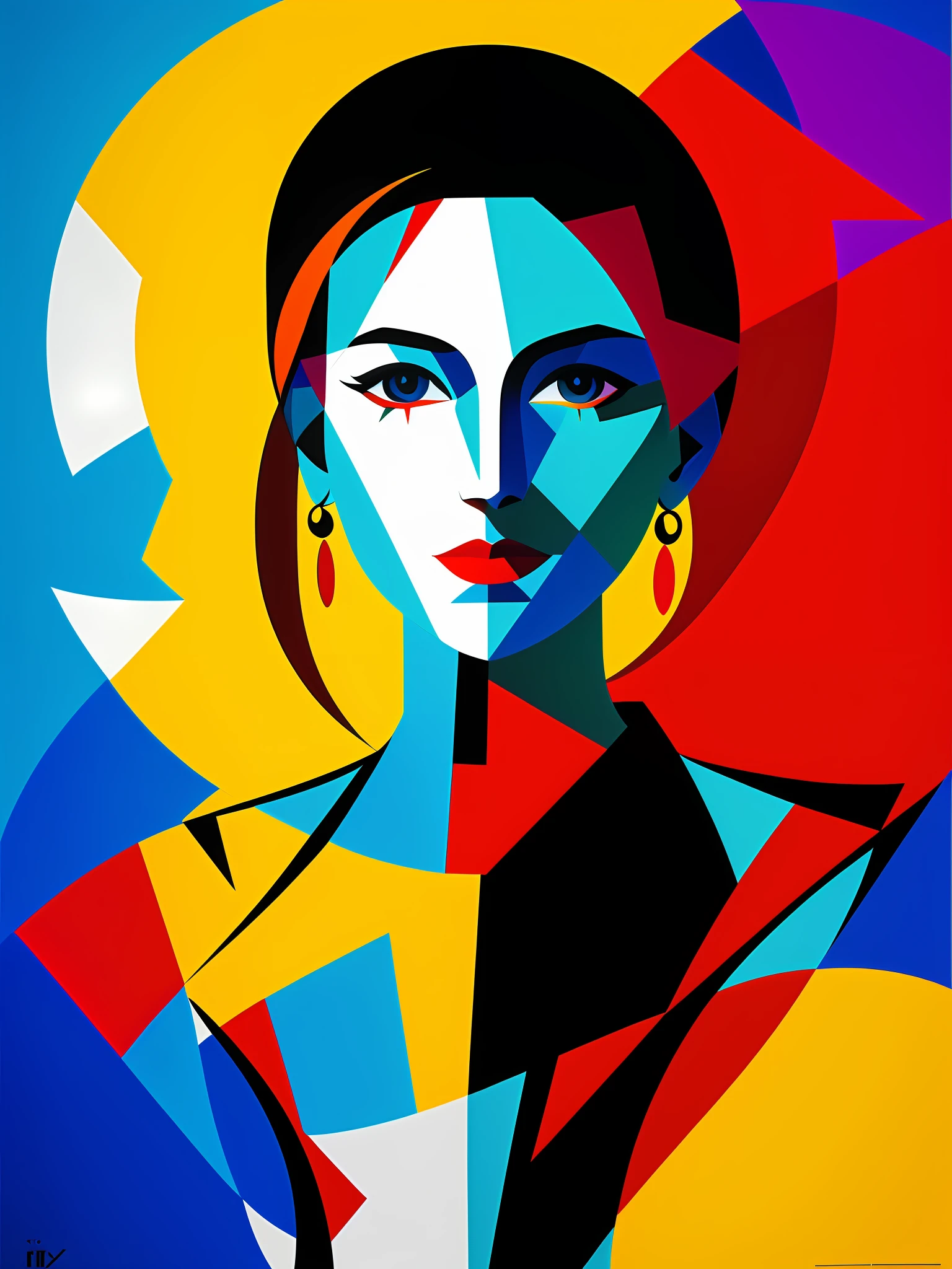 (art by kandinsky:0.7), sharp image, 8k, rim light, poster, hdr, detailed, woman