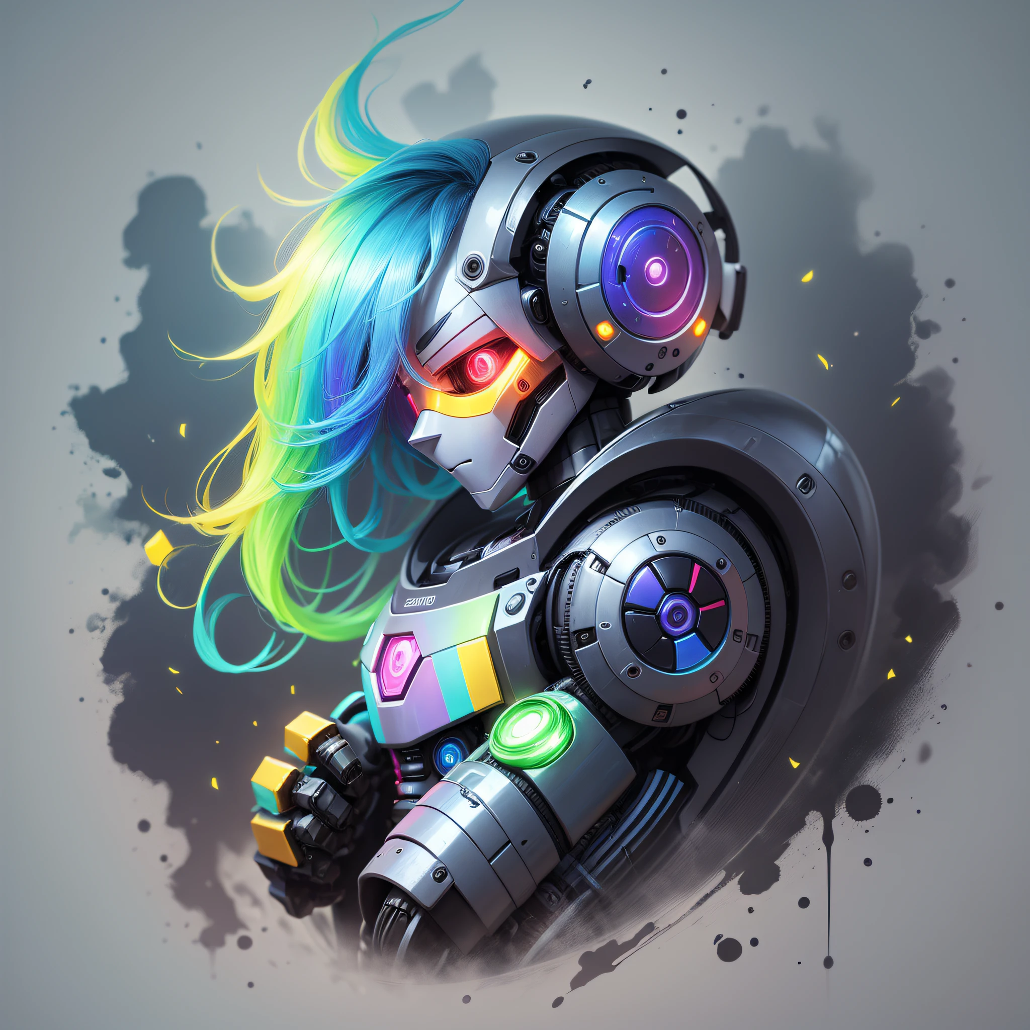 a robot with rainbow color --auto --s2