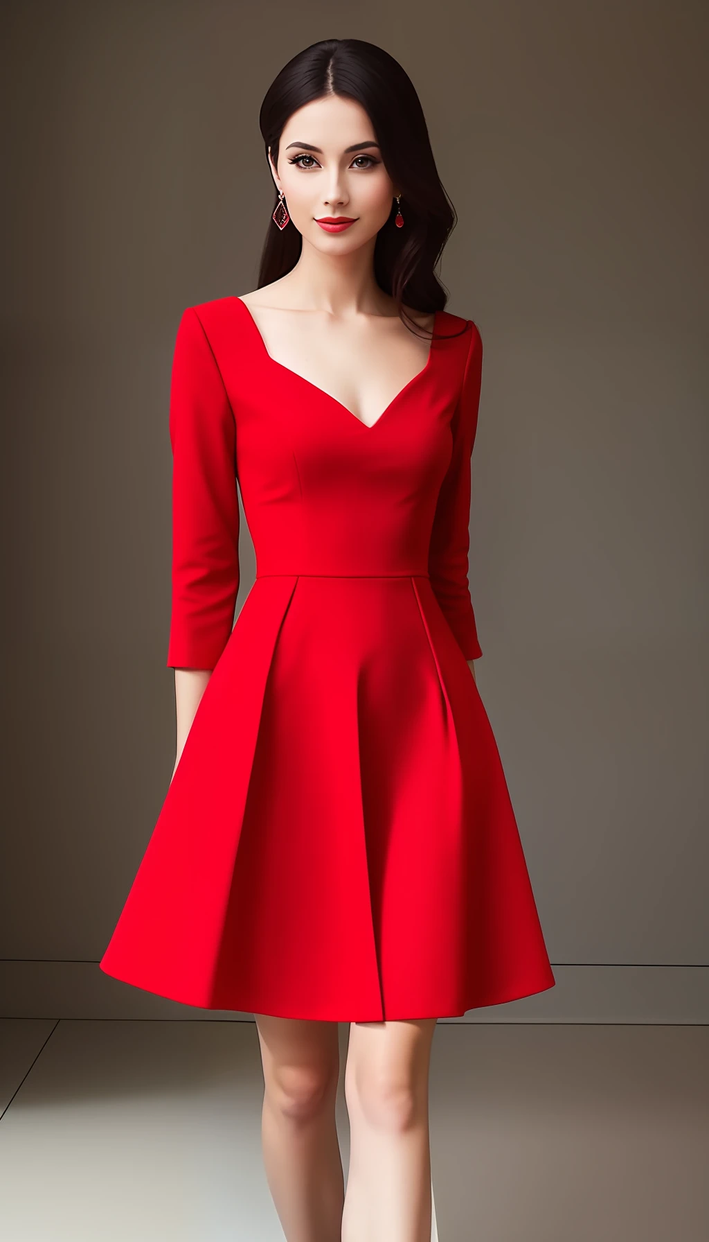 Woman with red dress