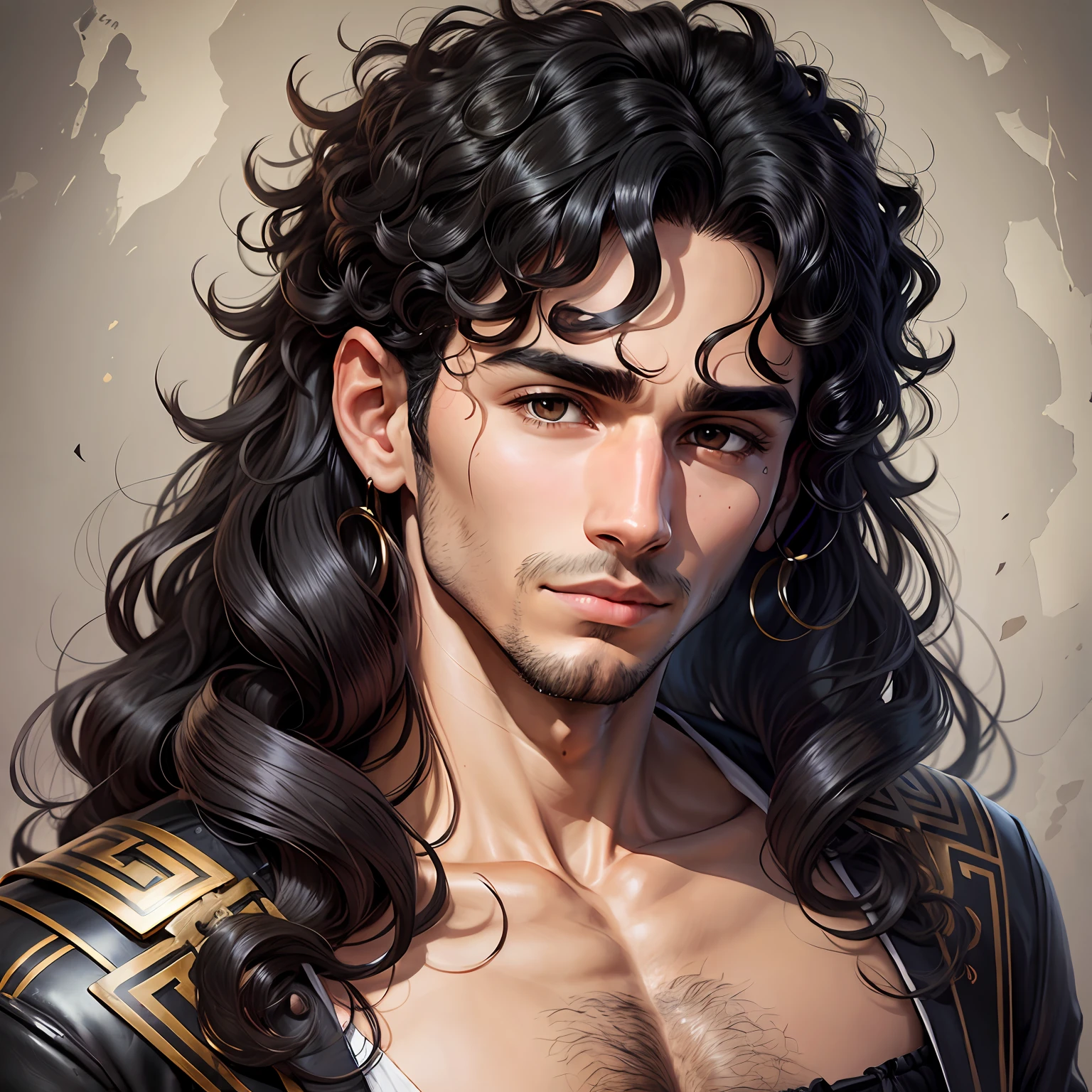 male bust greece marmore black curly hair --auto --s2