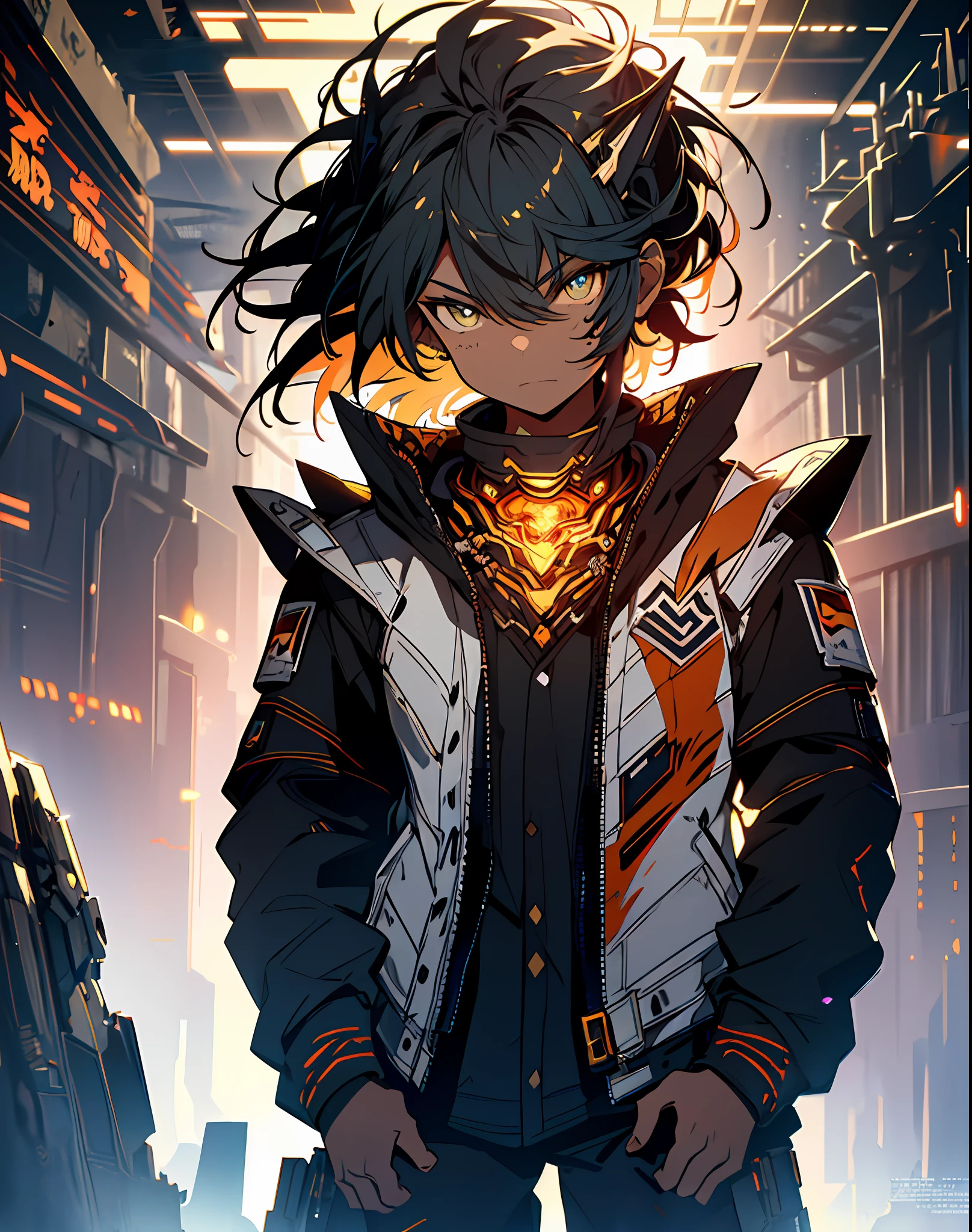 (grainy: 0.5), cinematic, girl, adult, space, serious, military pose, detailed face, detailed military equipment, volumetric lighting, isolation, horror, perfect anatomy, hyper-realistic, dark lighting, bioluminescent details, background, mixed-language_text, Japanese letters in graffit, boys, excellent lighting, sidelighting, (), vhsKeeper,, style GUILTY GEAR -STRIVE perfect ultimate (flat color: 1.3), (magazine_cover: 1.4), (multicolored_background: 1.3), striped_background, card_background, :: comix style by joe madureira :: circular pieces of white metals glued to the arms coming out shimmering yellow glow, , perfect and detailed, ultra detailed shirt with abstract design and with Japanese letters in graffit of the sides of the clothing, image of full-body boys fighting next to you with powerful dragons versus alien creature full of tentacles , with immersive effects, hover effect, background style graffiti tribal tattoo with vibrant colors "ultra hdr" detailed and with focus effect, (masterpiece: 1.2, best quality), (finely detailed beautiful eyes: 1.2), , ((Solo)), (Finely detailed eyes and detailed face: 1.3), in various full-body attack poses, (cute background: 1.2),futuristic costume, Super detailed circular metals Clinging to the arms and pants, fantastic paintings